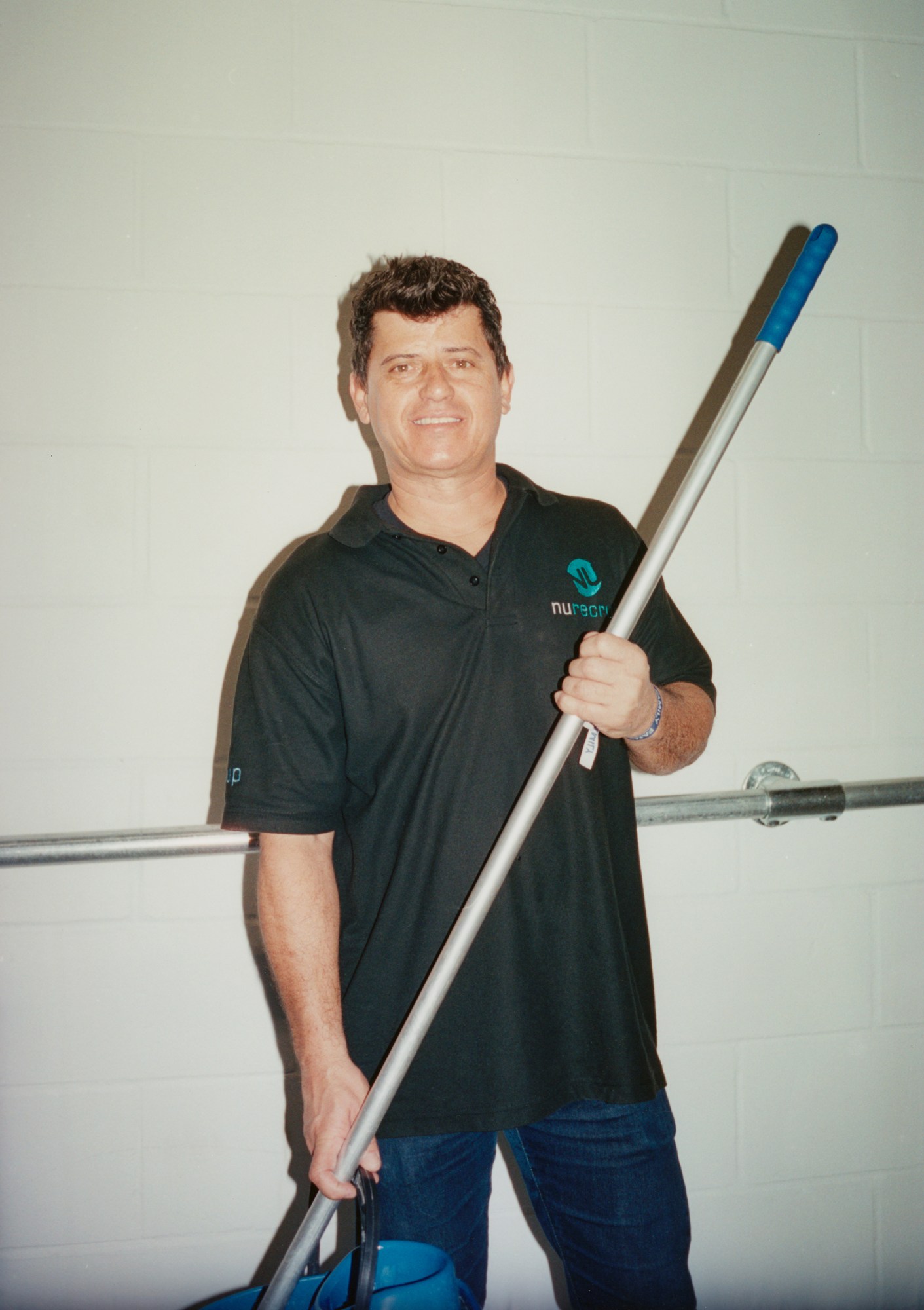 Julio from Brazil, a cleaner at London Fashion Week
