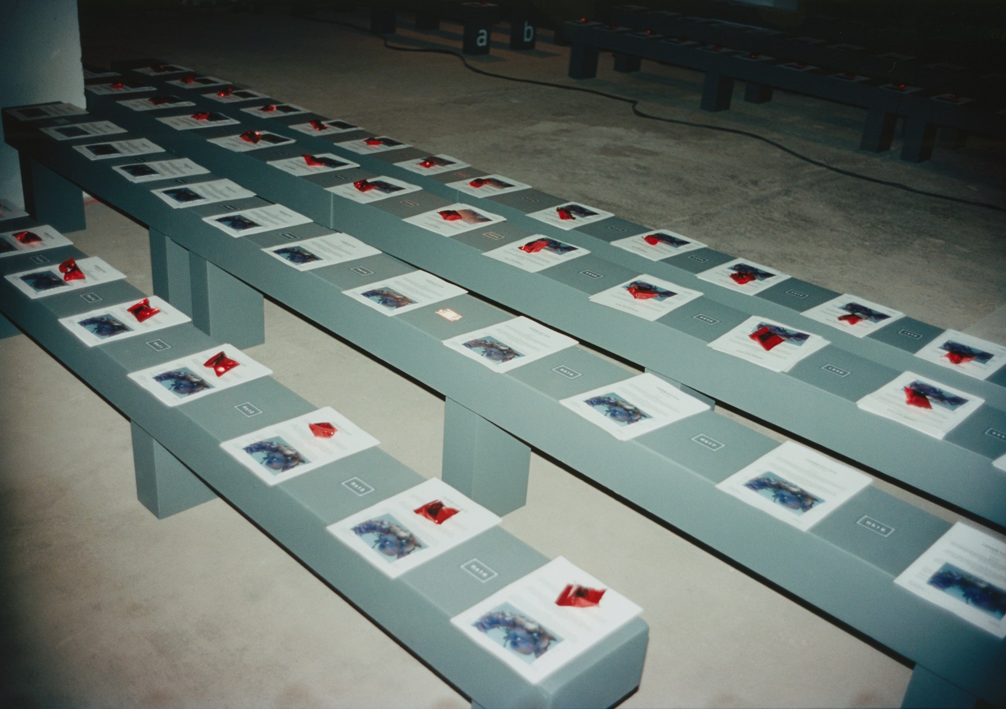 London Fashion Week seating benches behind the scenes photo