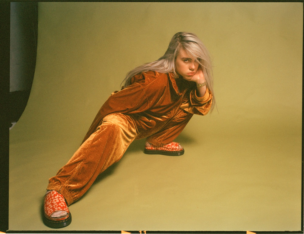 Billie Eilish interview: orange velour outfit