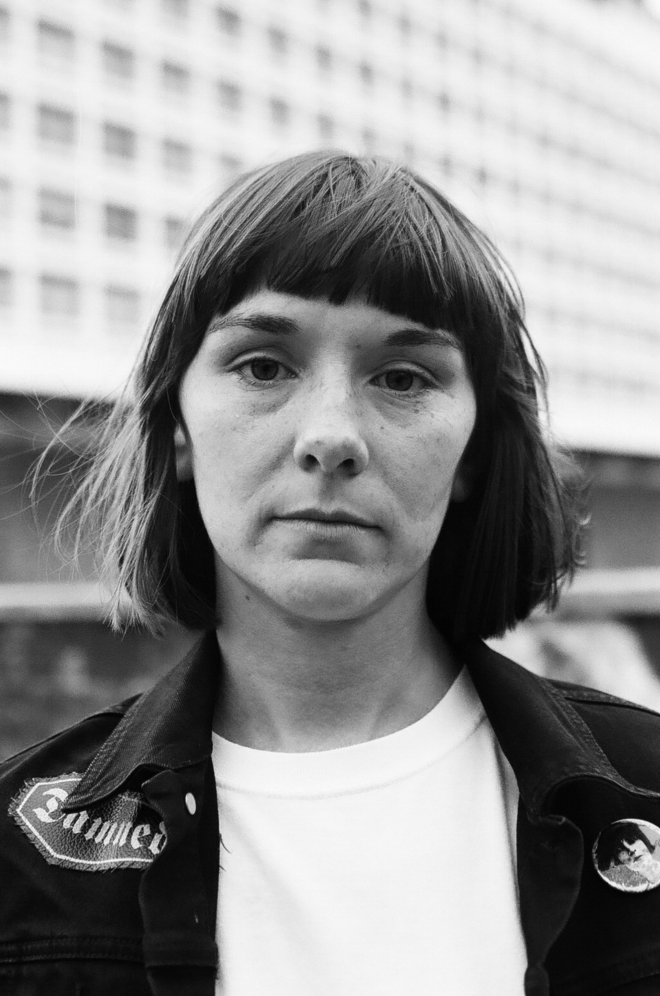 Newcastle youth photography: a white woman with short hair and a fringe