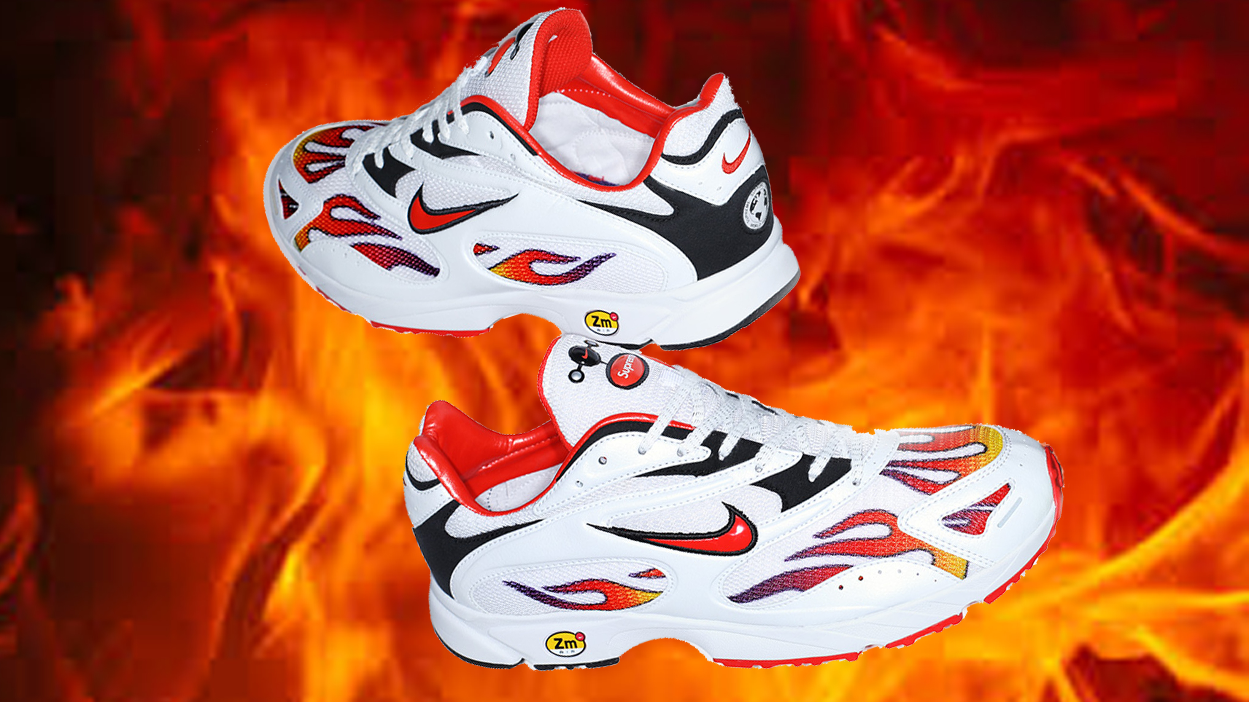 supreme nike flames