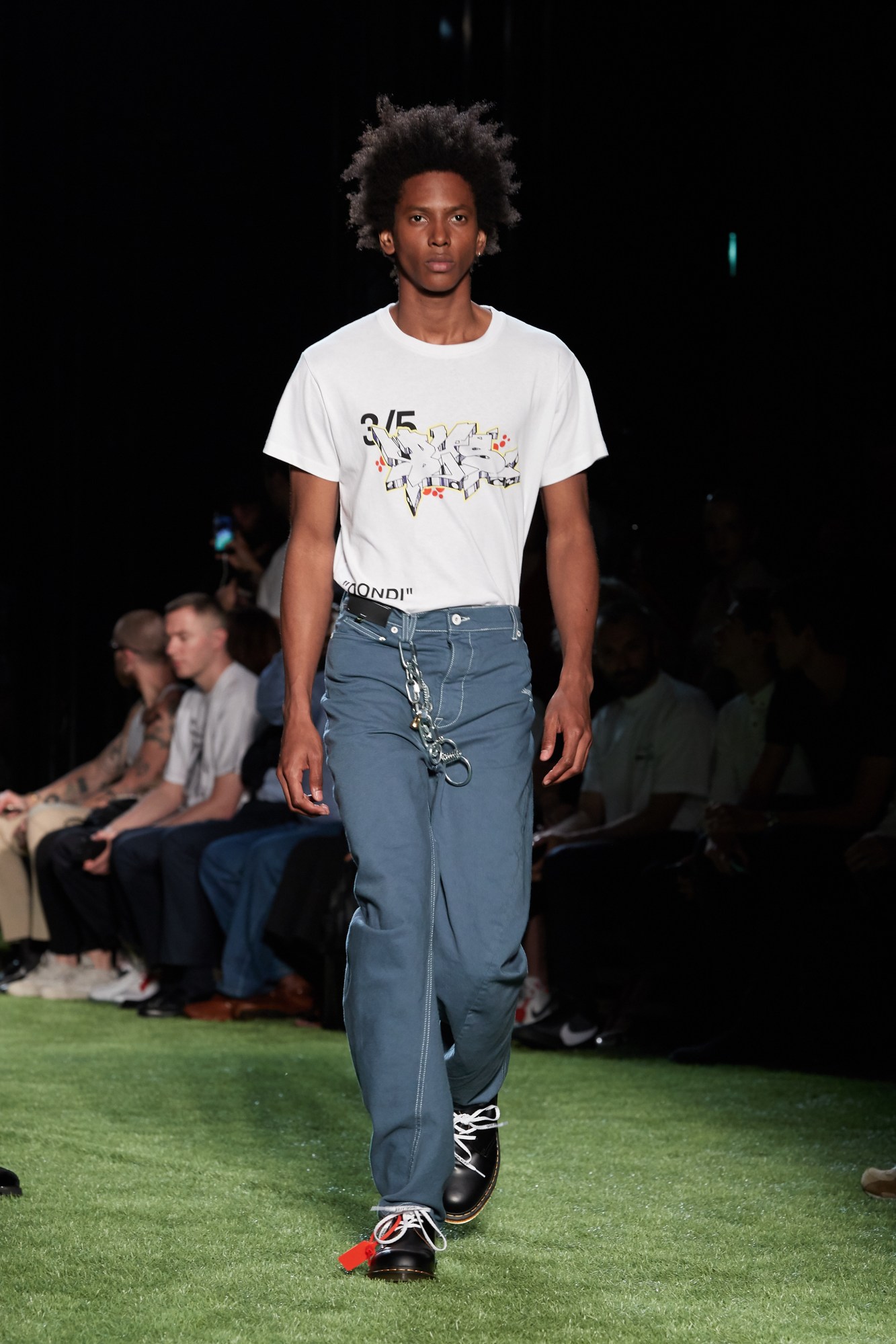 Model on catwalk for Virgil Abloh's OFF-WHITE spring/summer 19 show