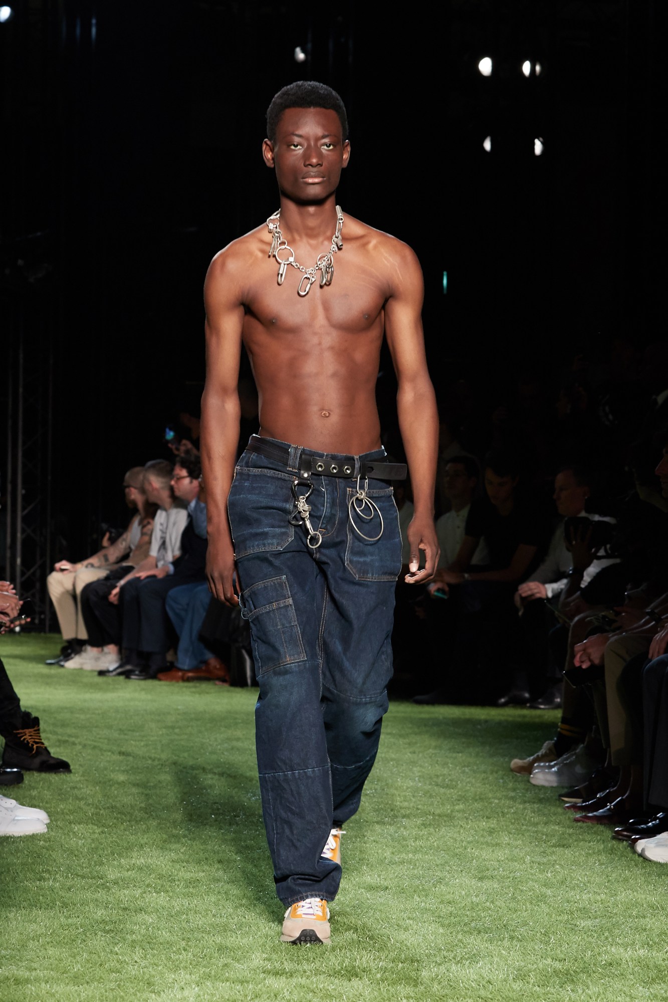 Model on catwalk for Virgil Abloh's OFF-WHITE spring/summer 19 show