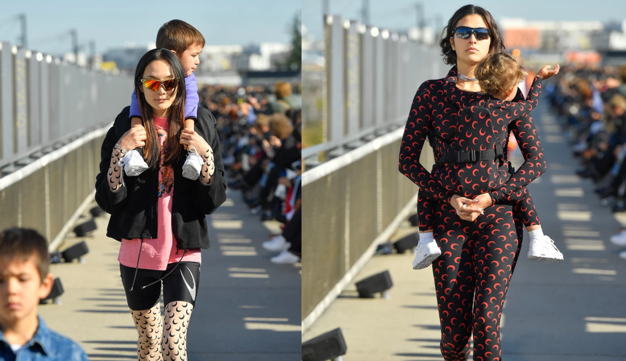 Marine Serre hardcore couture collection with kids on the catwalk