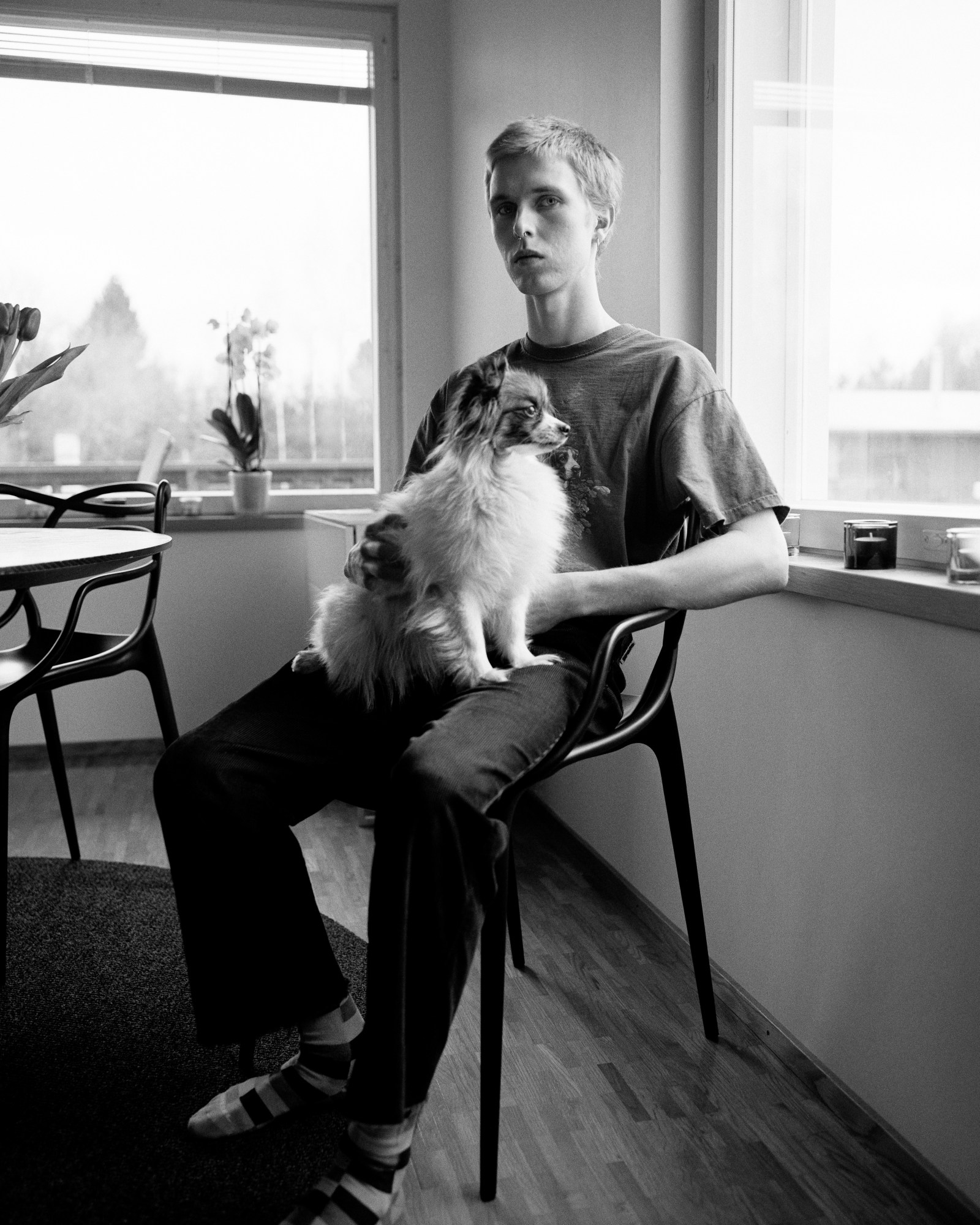 Male model with dog