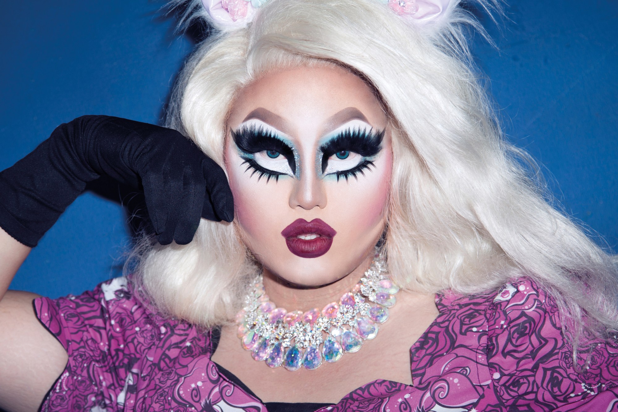 Drag queen princess with huge eyes