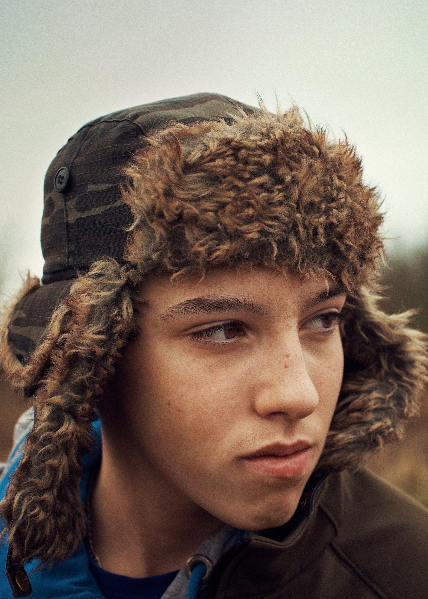 Young man on a farm in Norfolk