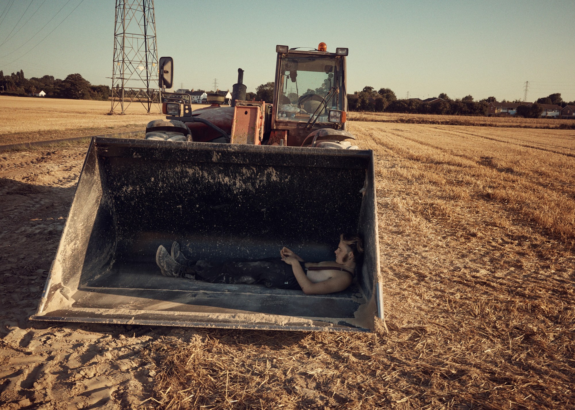 Young man working on a farm in Norfolk