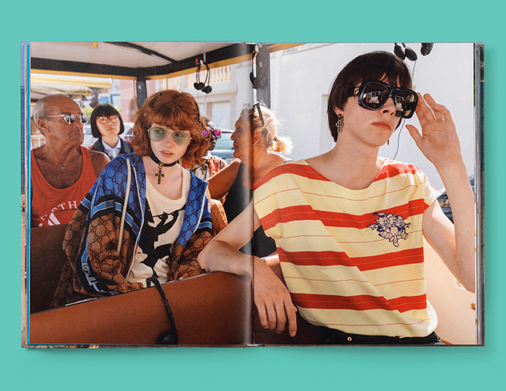 A spread from the new Gucci book, photographed by Martin Parr in Cannes