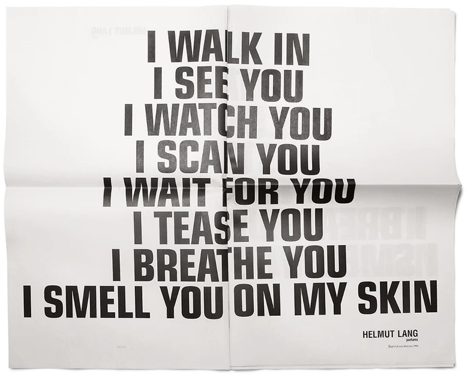 00s Helmut Lang fragrance ad by Jenny Holzer