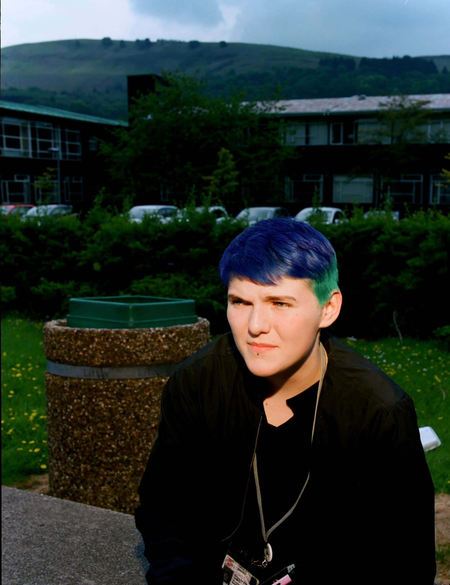 girl with blue hair