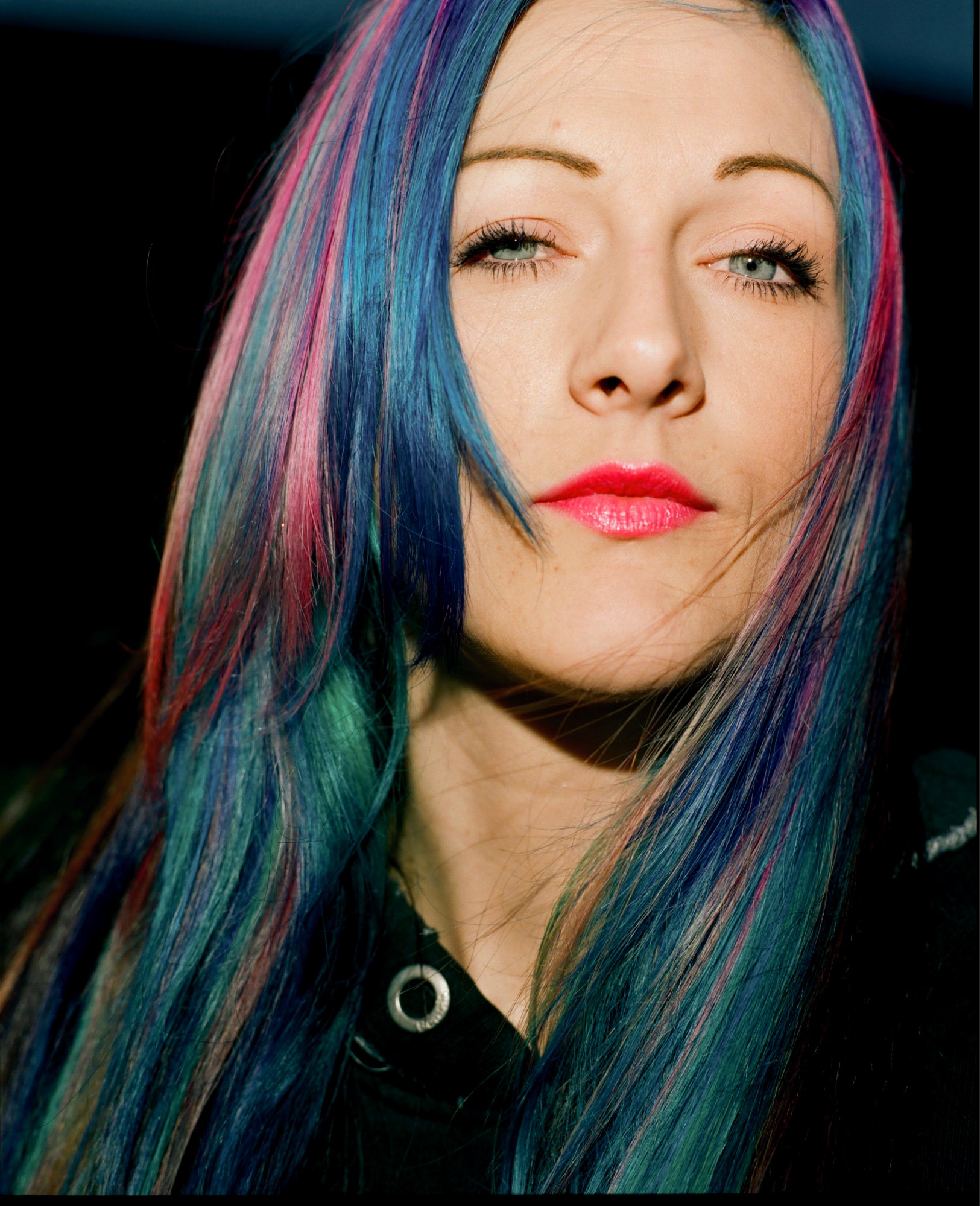 girl with multi-colour hair