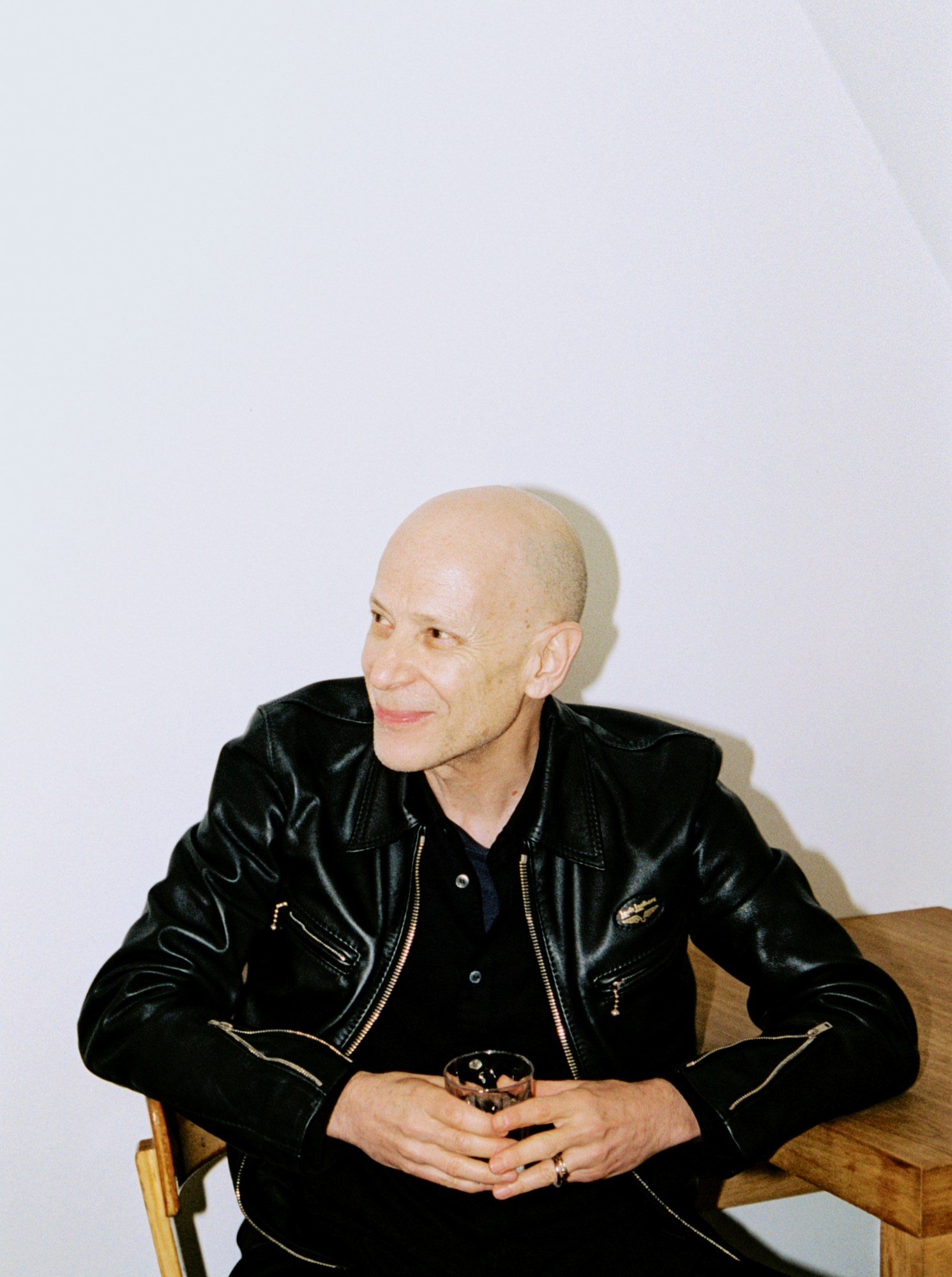 adrian joffe in a leather jacket