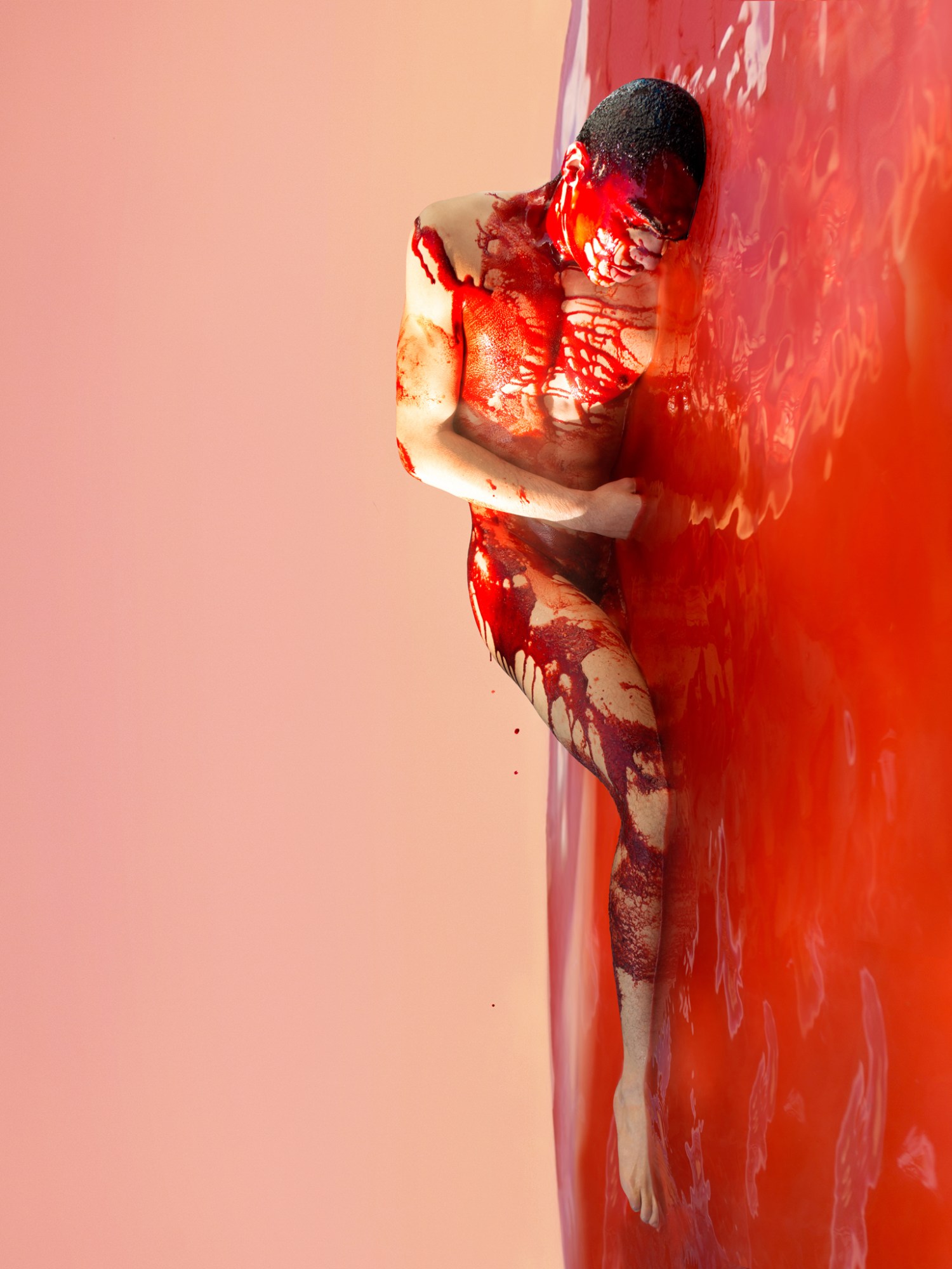 david uzochukwu lying in a blood of red liquid