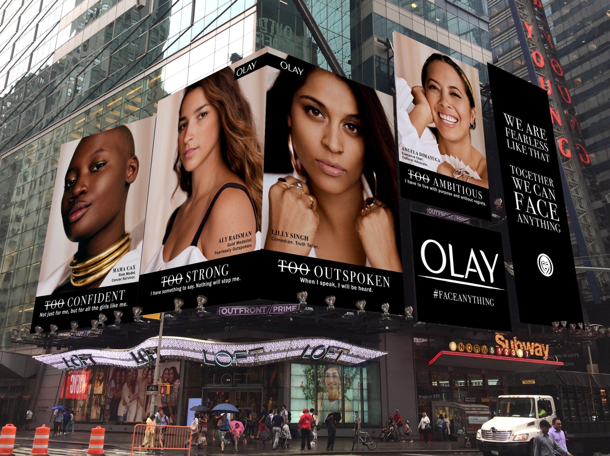 an olay campaign in times square