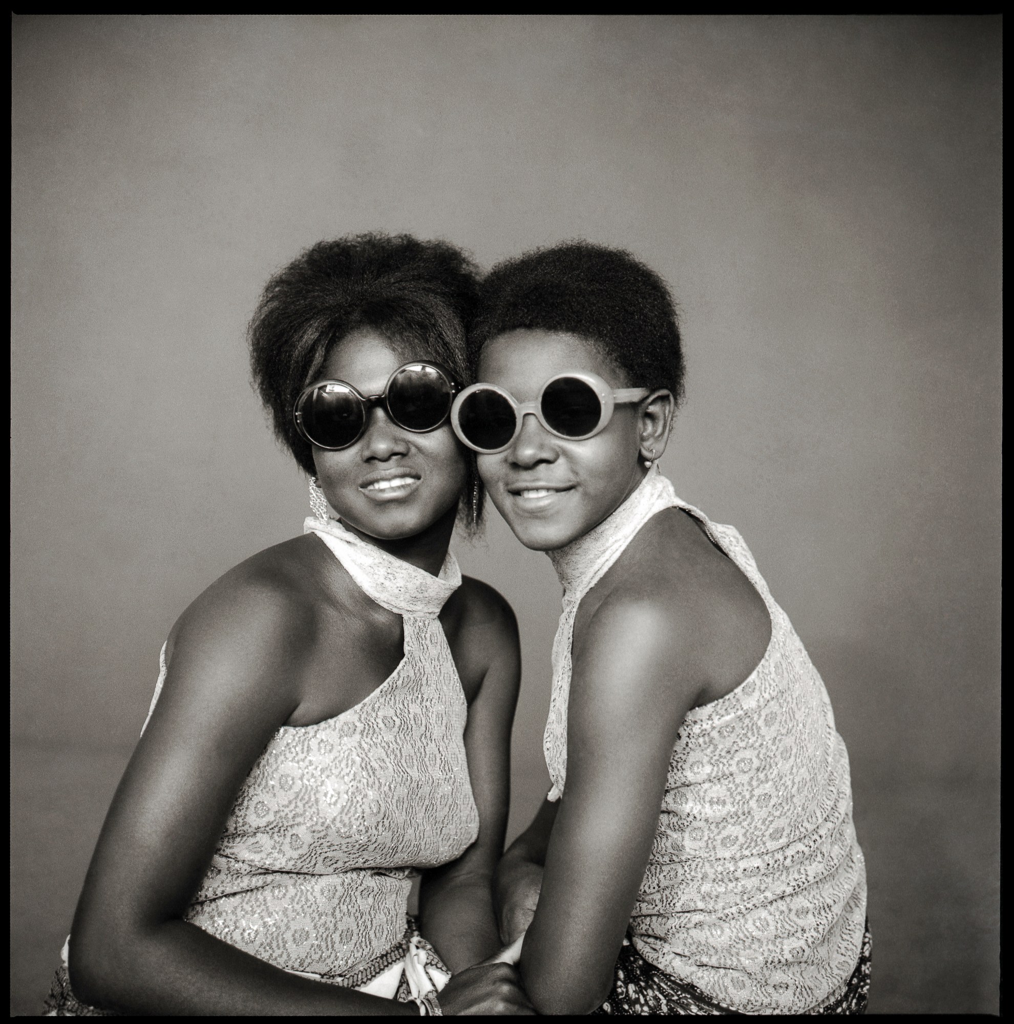 Abderoumane Sakaly Two Young Ye-Ye girls with sunglasses Bamako, Mali, 1965 Courtesy of The McKinley Collection