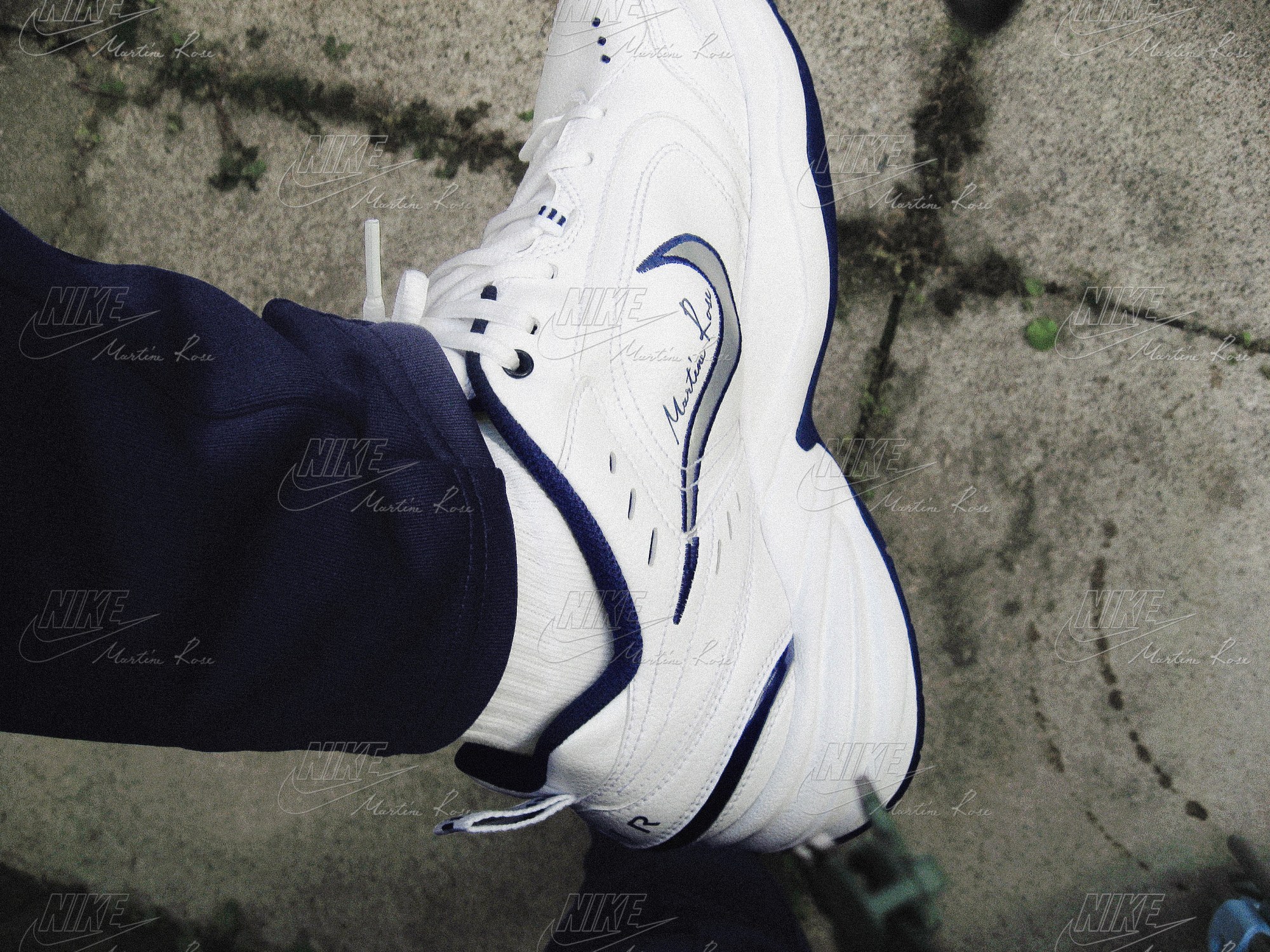 Martine Rose's take on Nike's ultimate dad shoe, the Air Monarch.