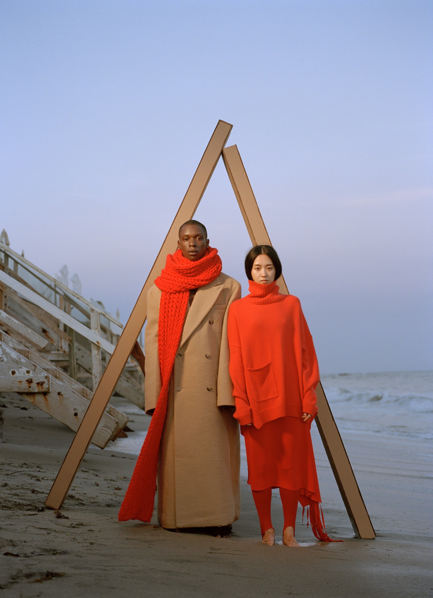 two models on the beach