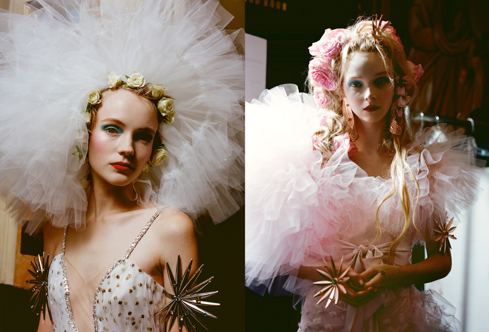 models backstage at a rodarte show