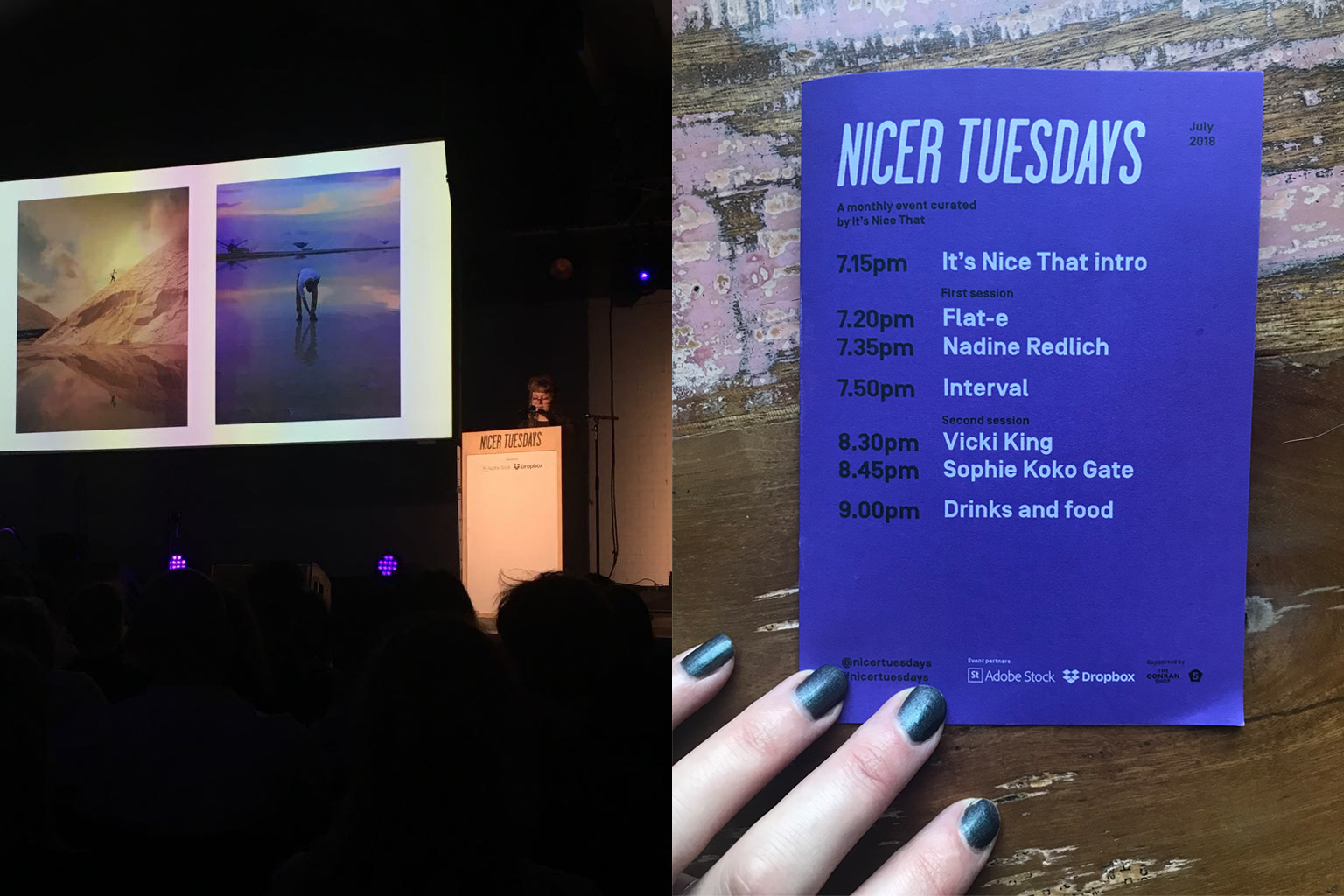 VICKI king photographs a flyer for an event