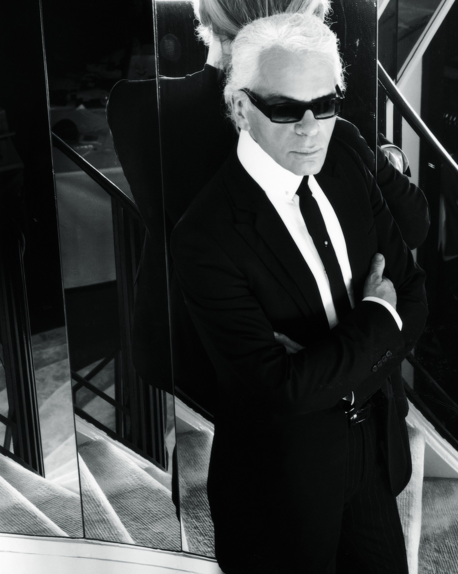 Karl Lagerfeld in i-D, styled by Edward Enninful.