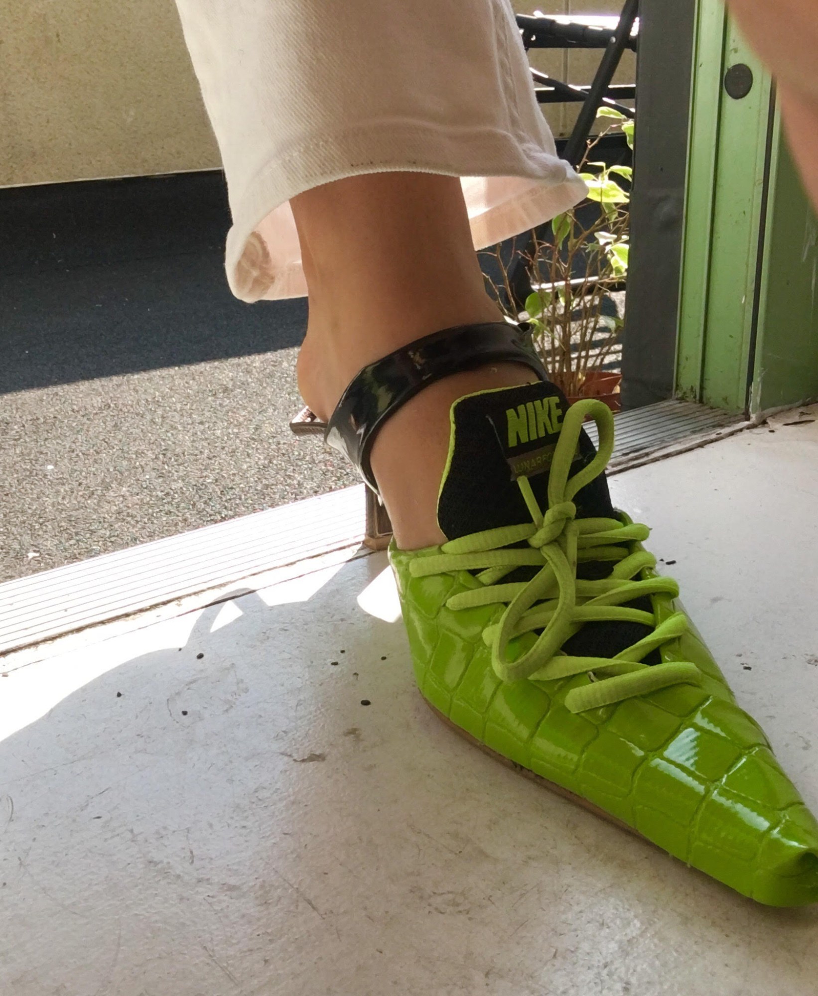 the shoe of the summer is an upcycled nike heel hybrid