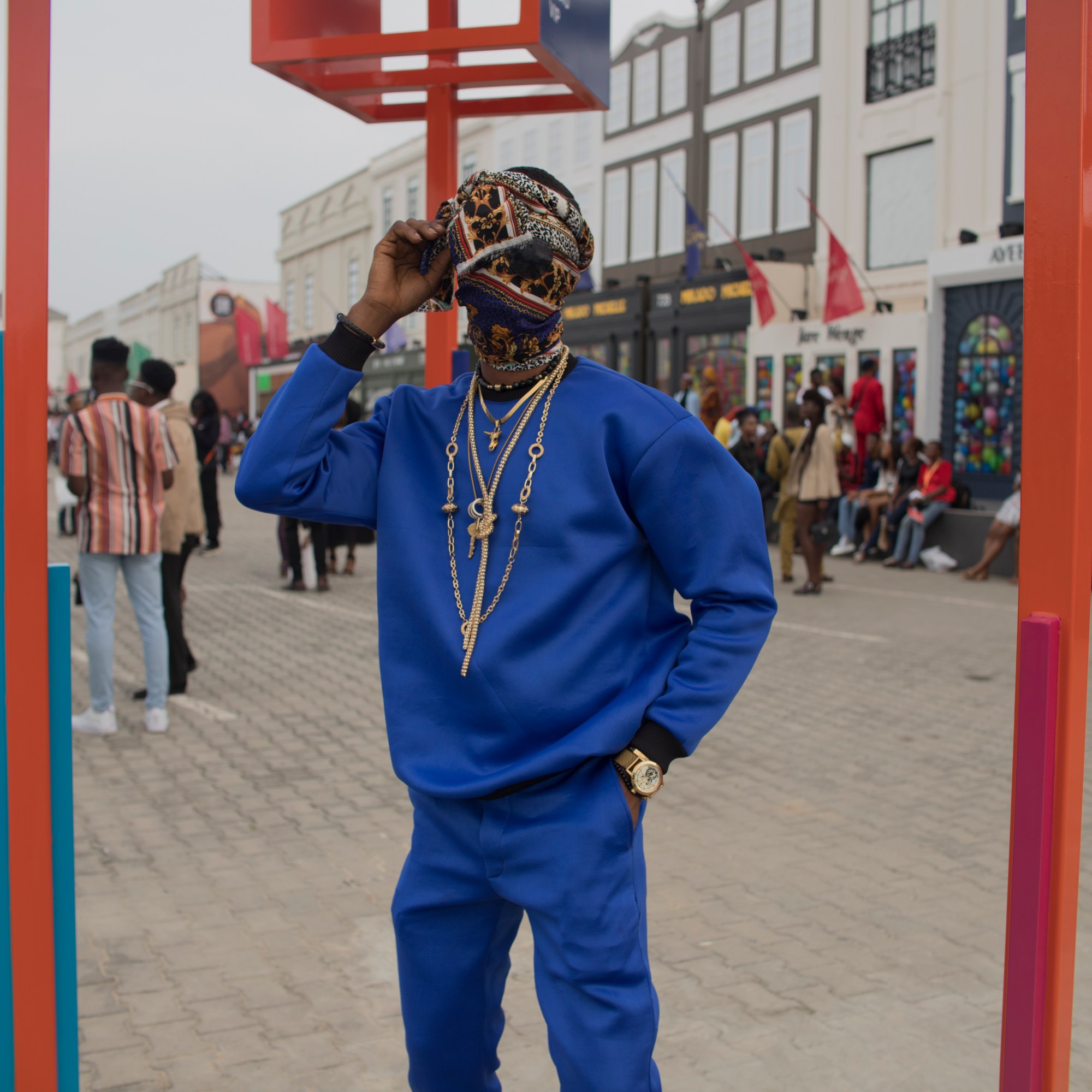 man wearing headscarf in lagos