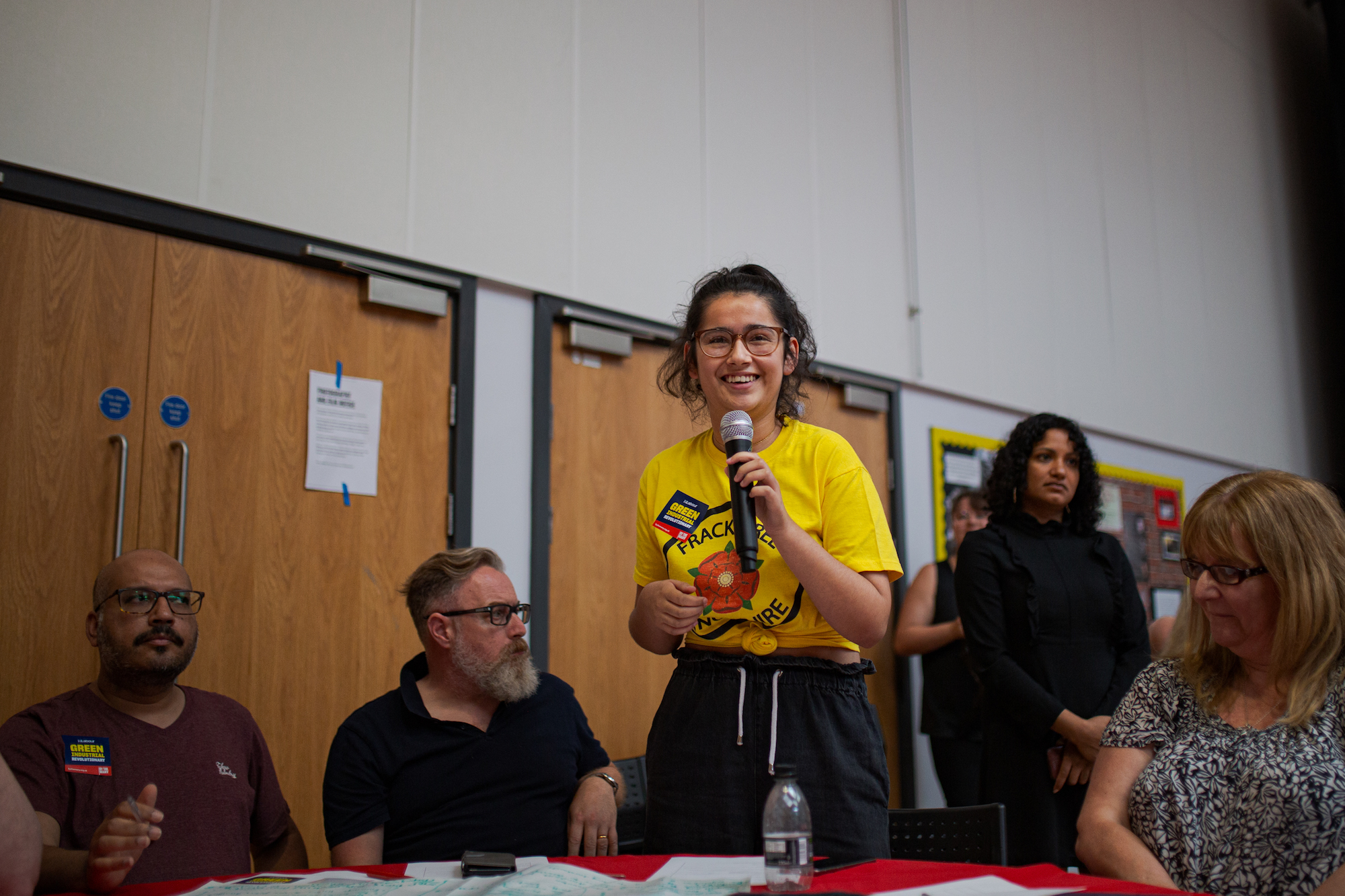 Labour activist Tara speaking at a climate event