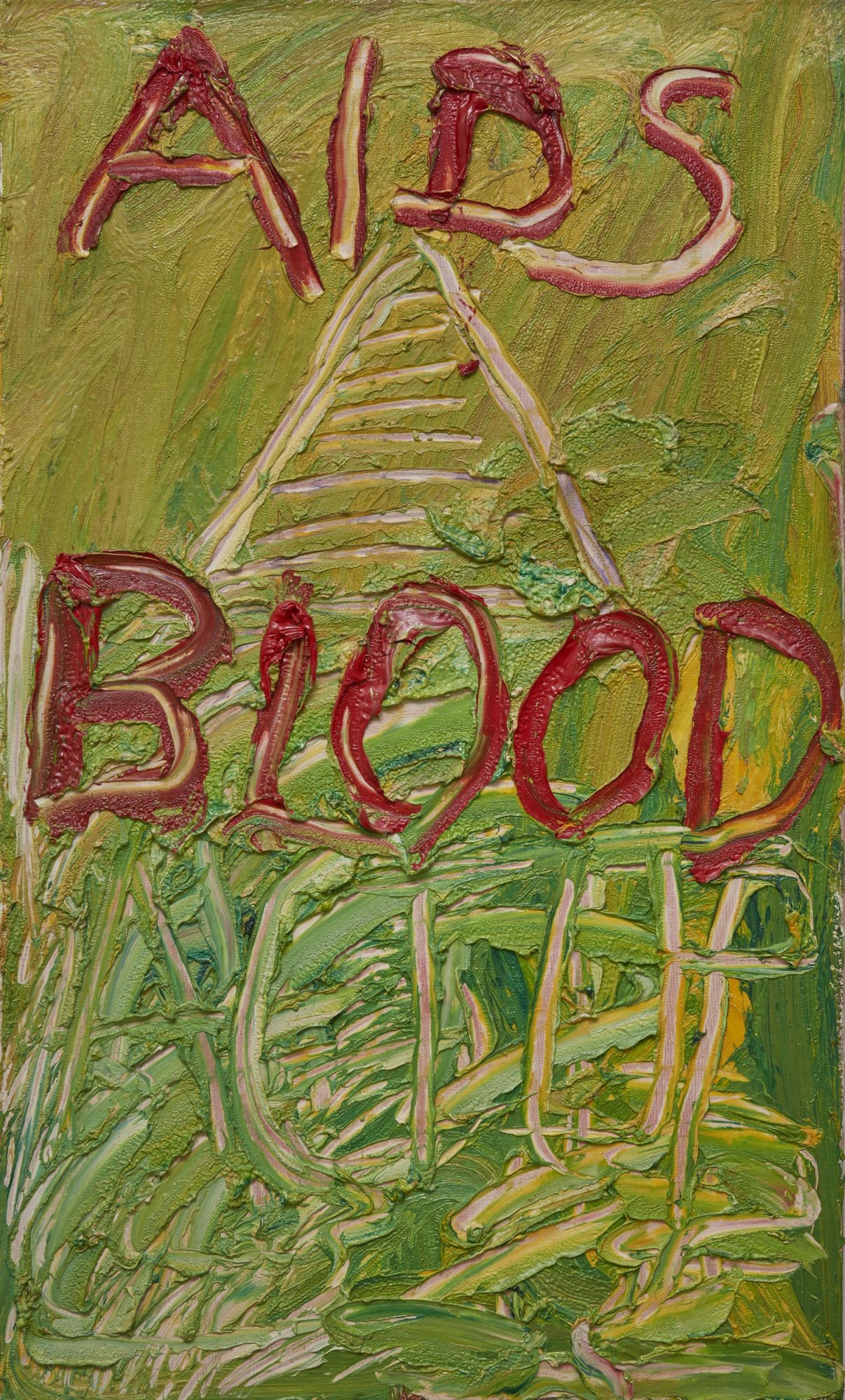 1574082067979-13-Aids-Blood-1992-oil-on-canvas-61-x-1015-cm-Courtesy-of-Keith-Collins-Will-Trust-and-Amanda-Wilkinson-Gallery-London