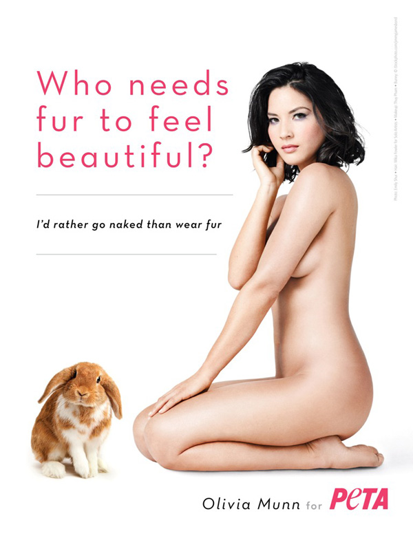 olivia munn naked peta ad