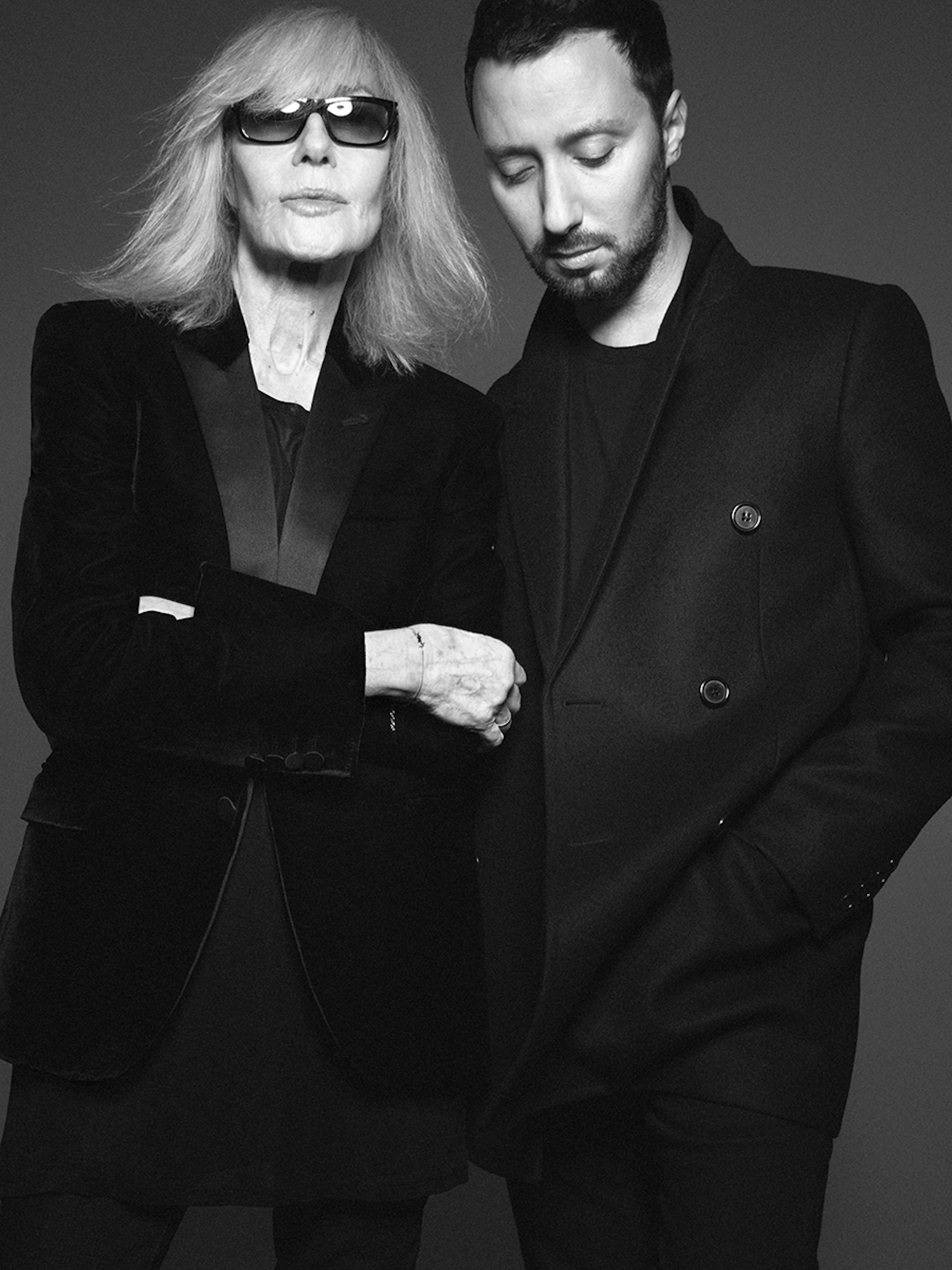 Betty Catroux and Anthony Vaccarello by David Sims for Saint Laurent