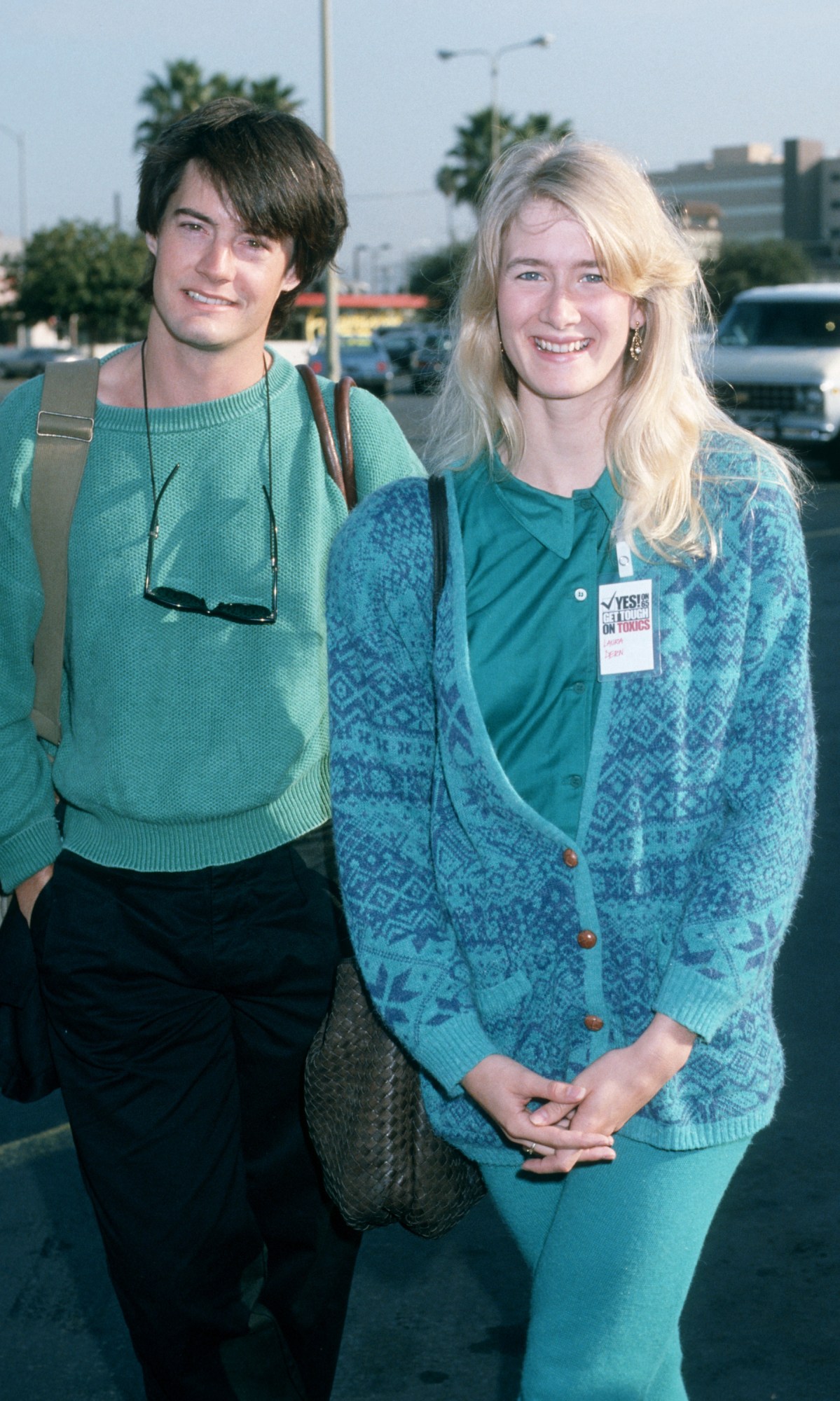 Laura Dern and Kyle MacLachlan at a Vote Yes On 65 rally in 1986