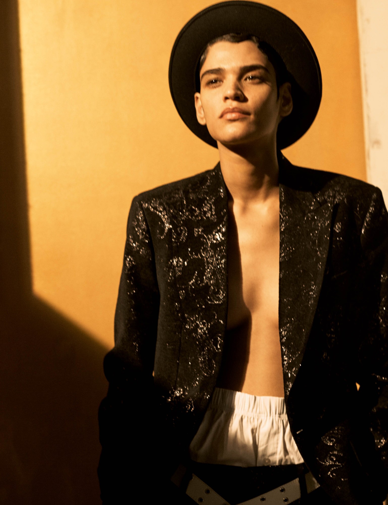 model kerolyn soares in menswear