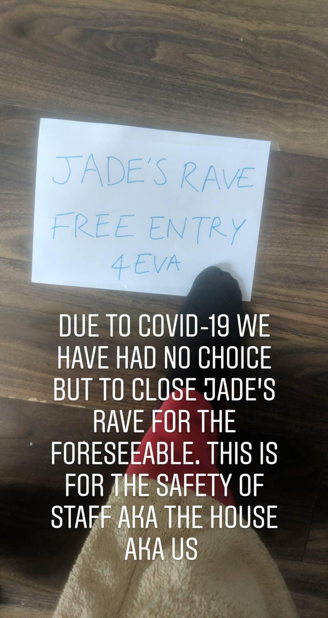 Jade's Rave Closure announcement