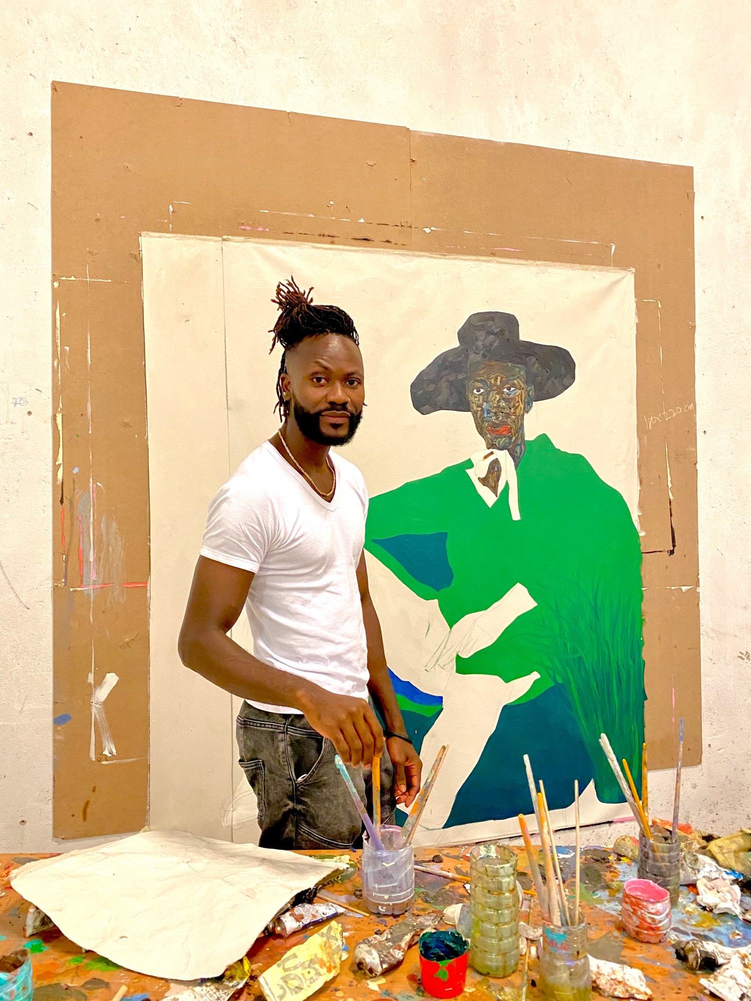 Amoako Boafo in his Accra Studio