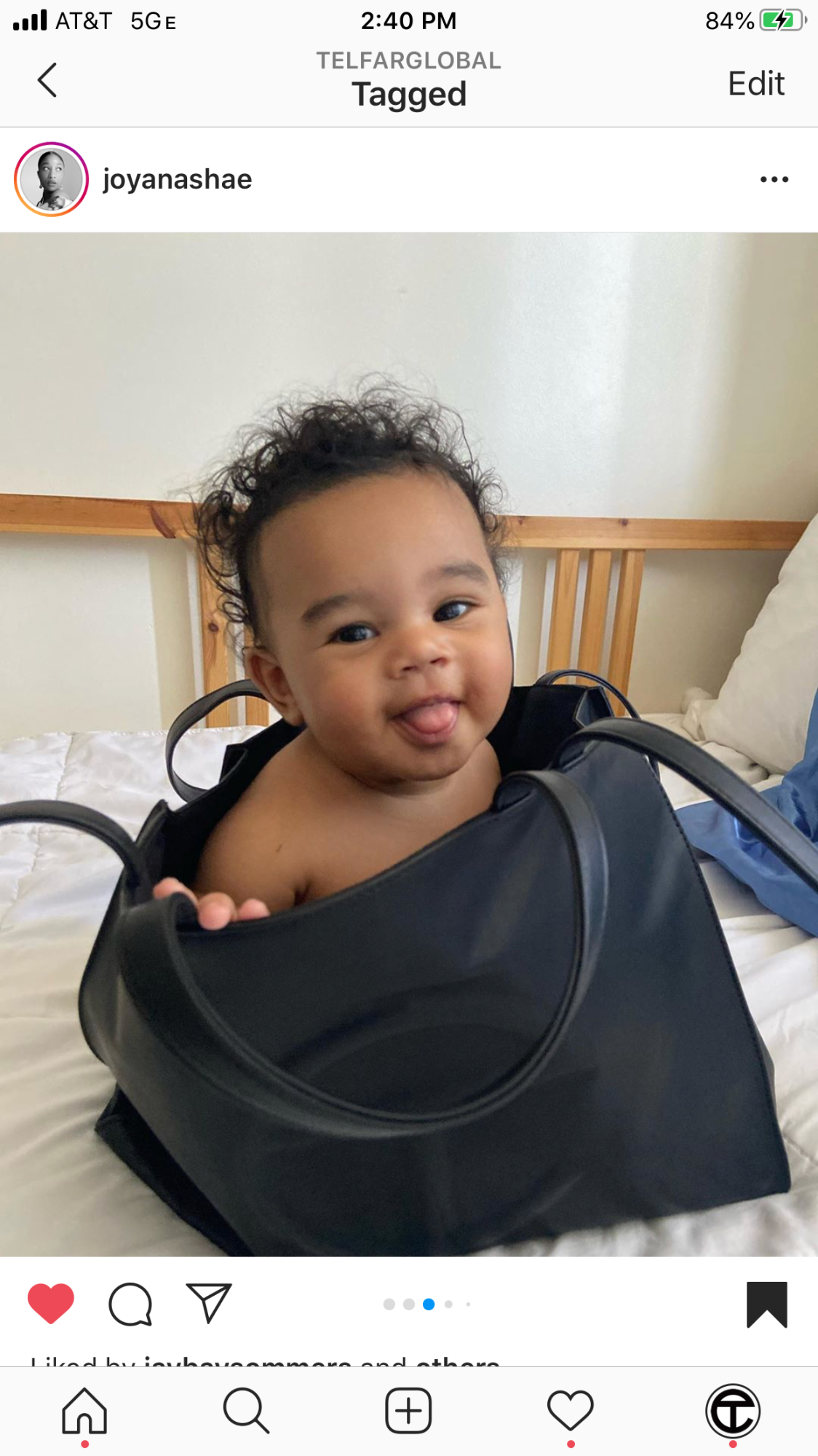 Baby in Telfar Bag