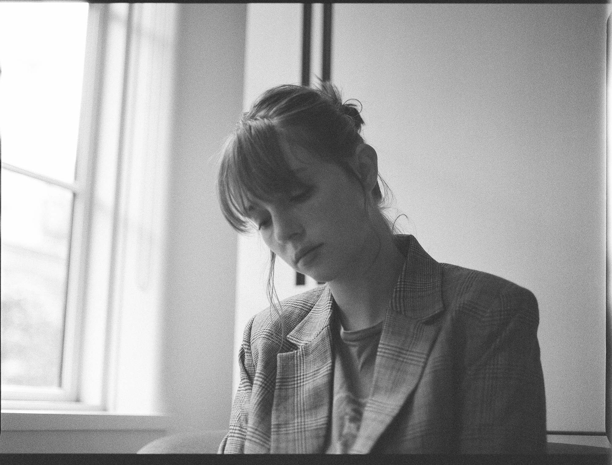 Maya Hawke black and white portrait