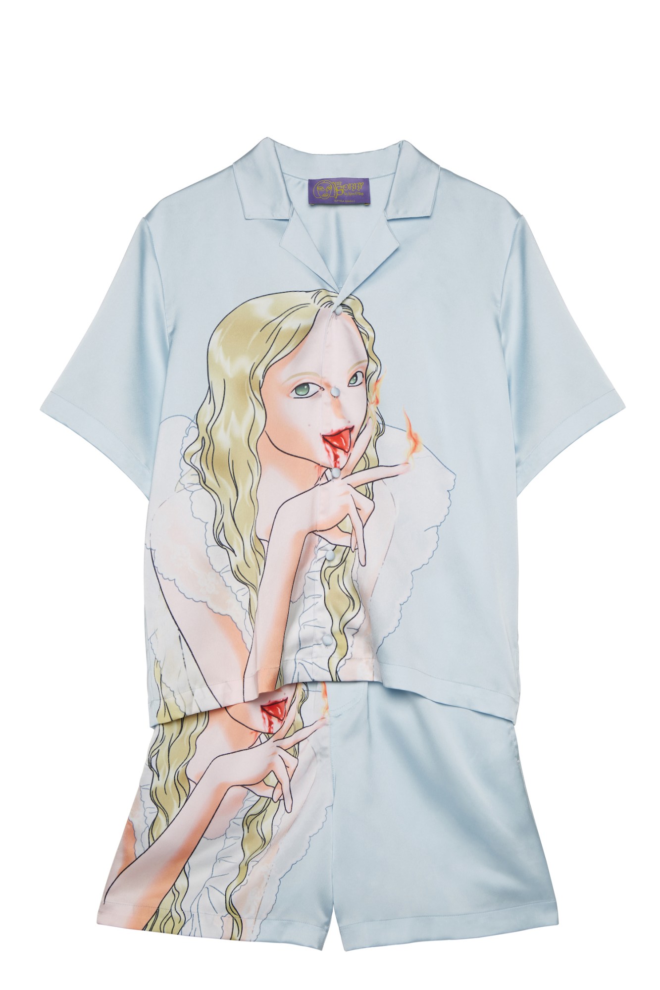 Petra Collins SSENSE Exclusive Blue Graphic Shirt & Shorts Set.jpg