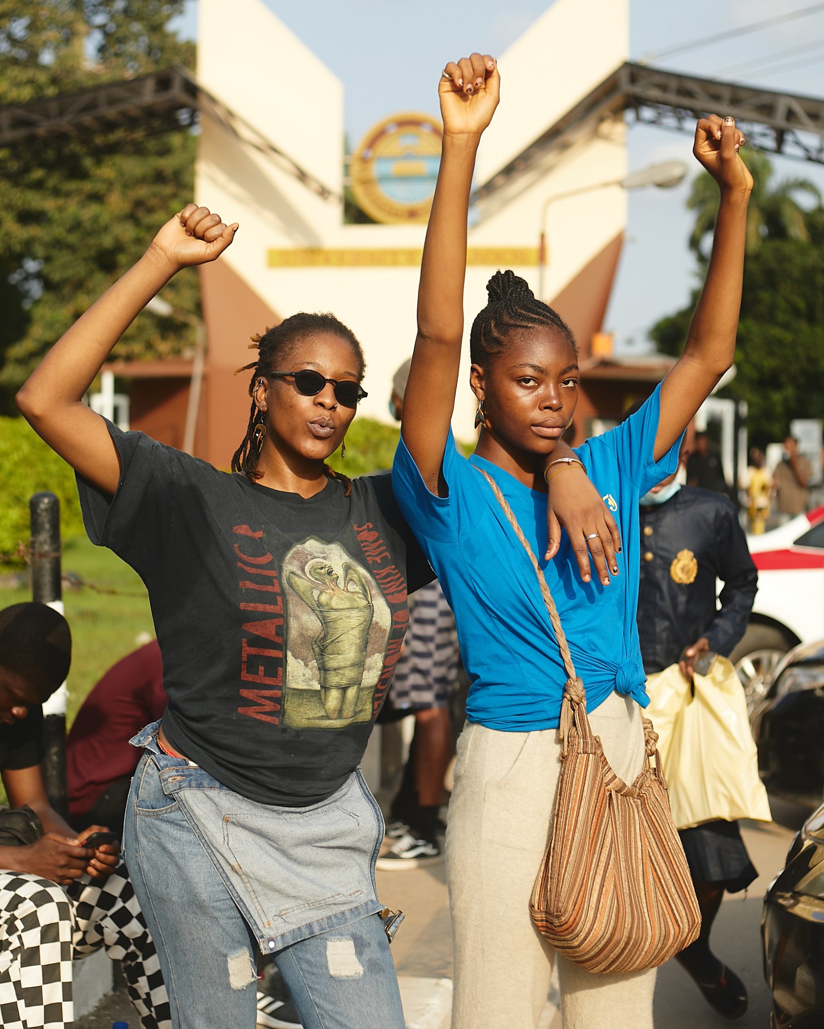 Two protesters at anti-SARS protest in Lagos