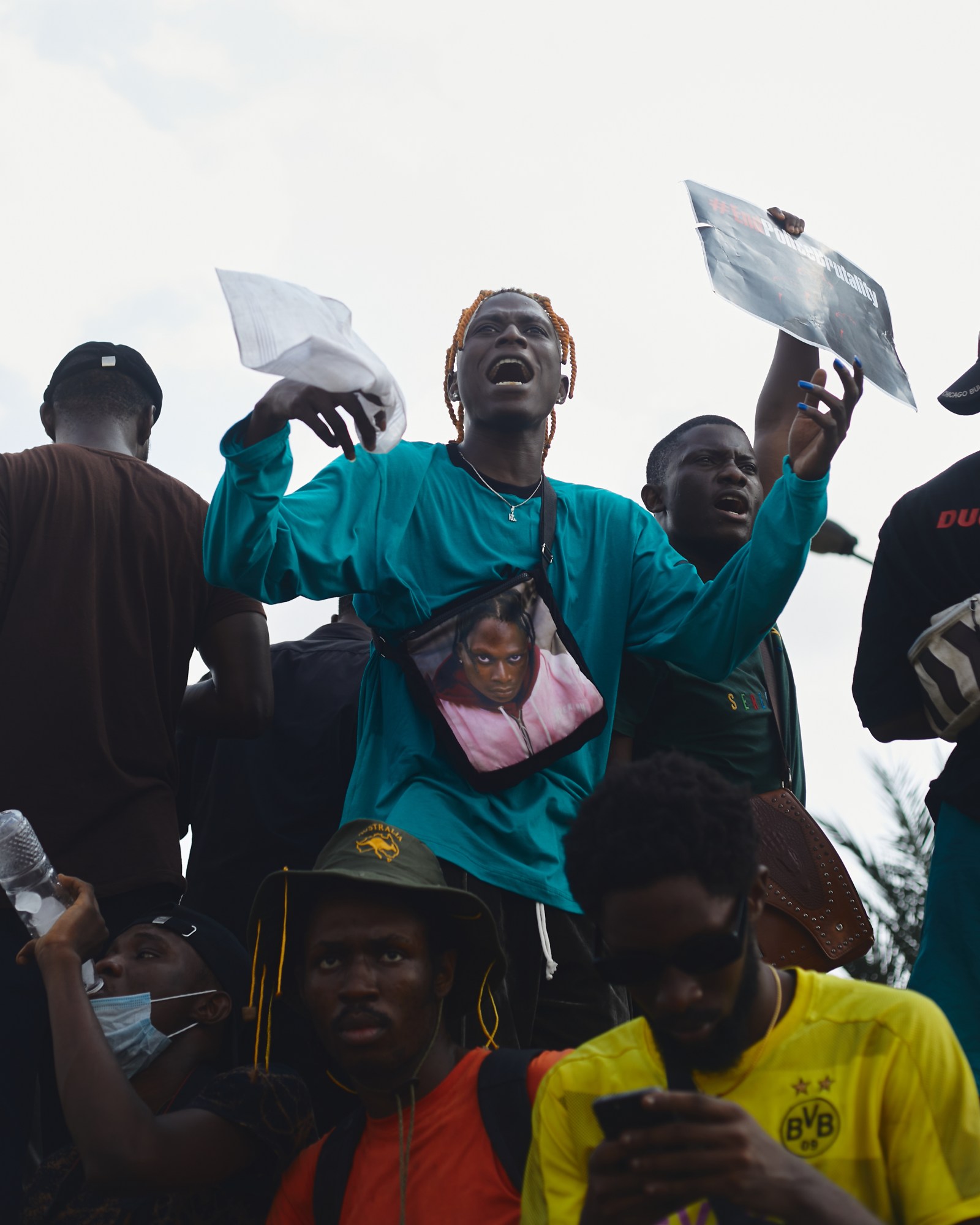 Crowd of protesters at anti-SARS protest in Lagos