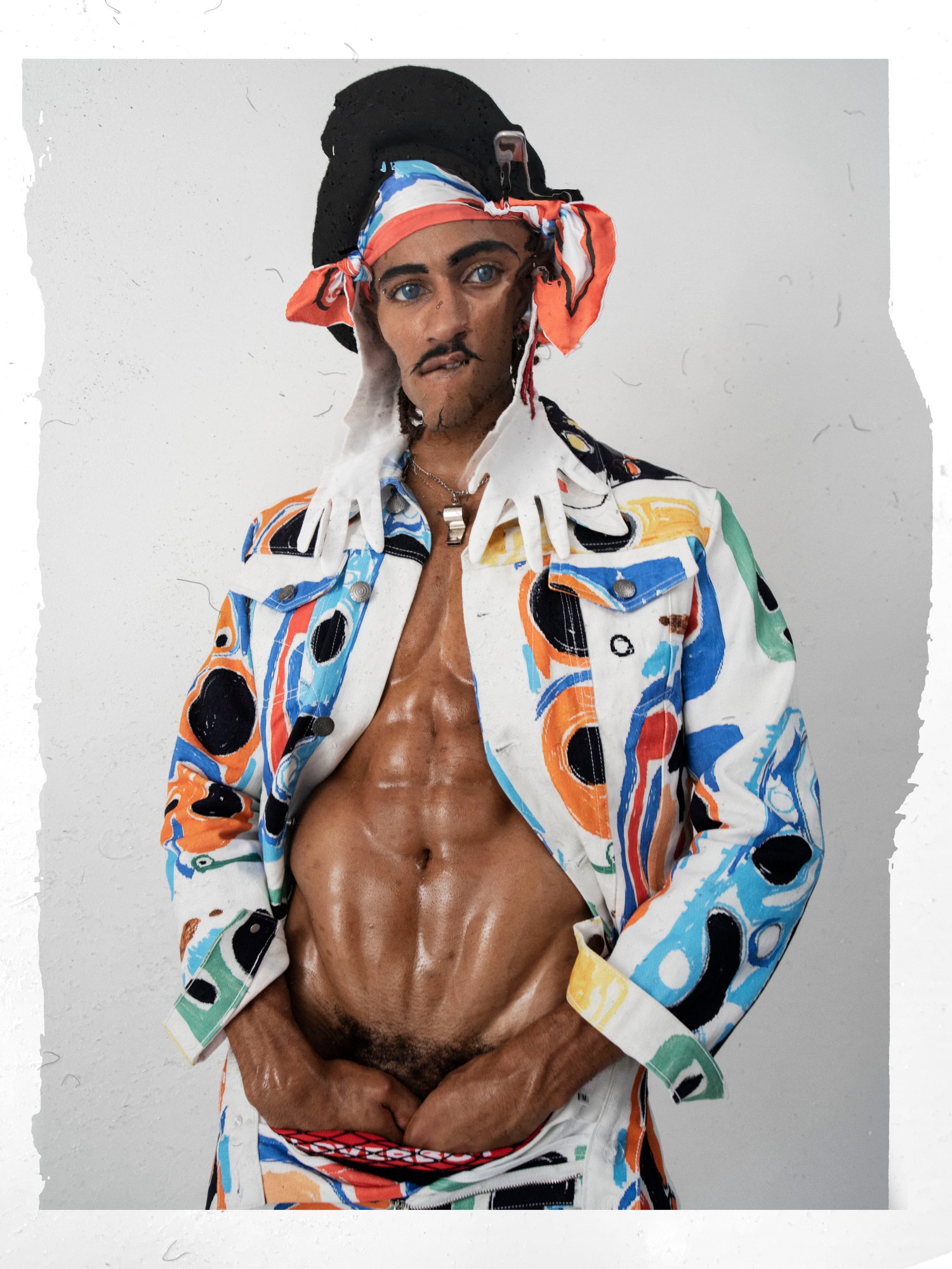 A model in Charles Jeffrey Loverboy SS21 zine 'The Healing' shot by Tim Walker