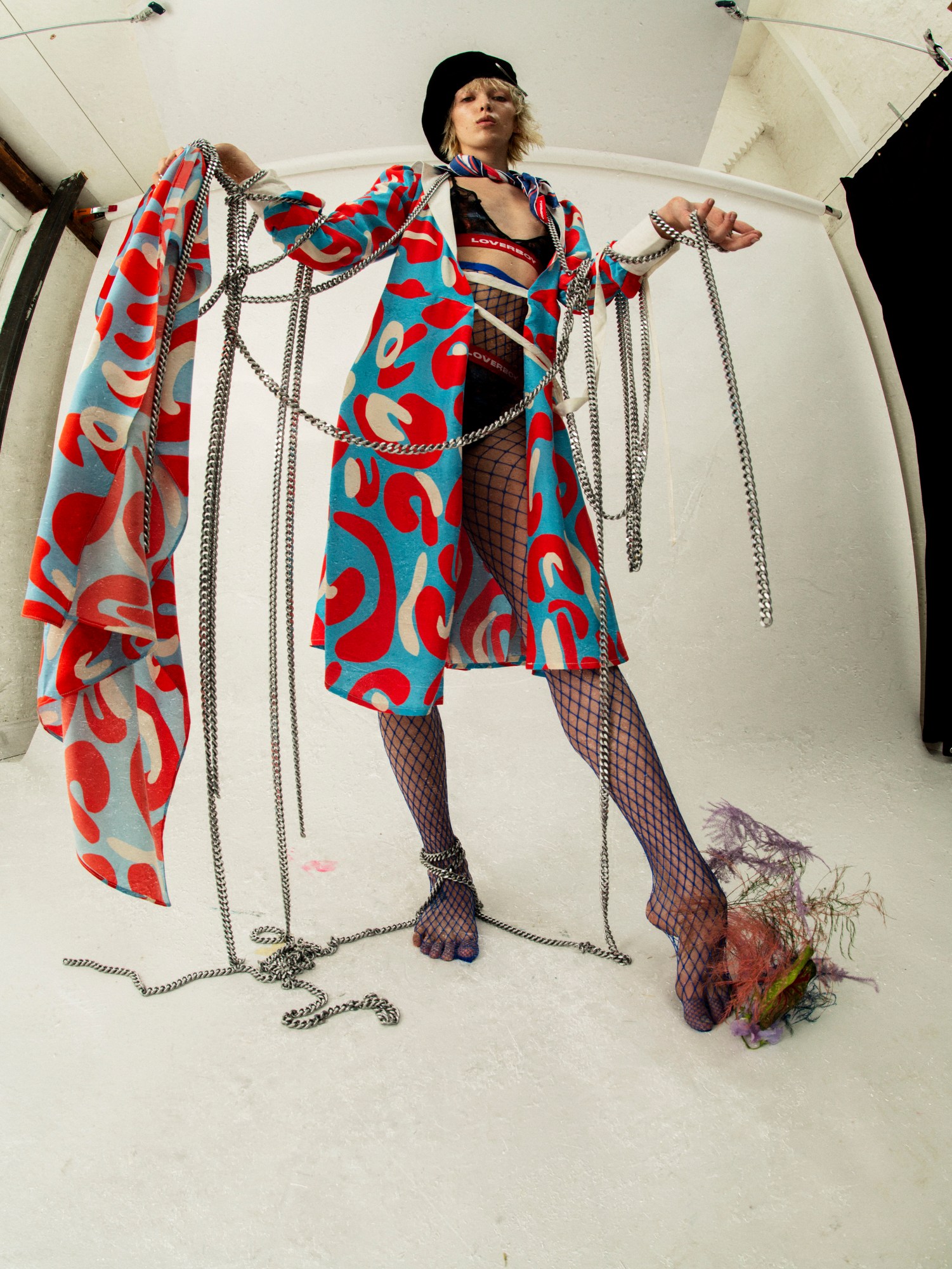 A model in Charles Jeffrey Loverboy SS21 zine 'The Healing' shot by Tim Walker