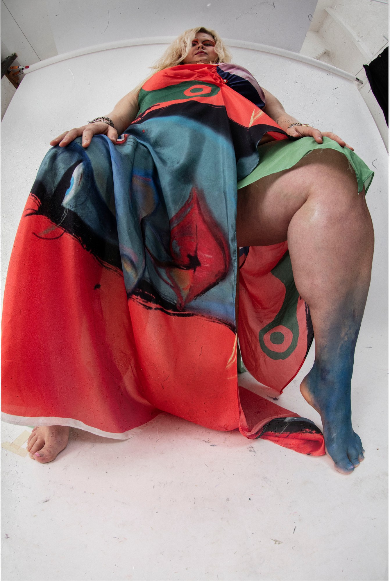 A model in Charles Jeffrey Loverboy SS21 zine 'The Healing' shot by Tim Walker