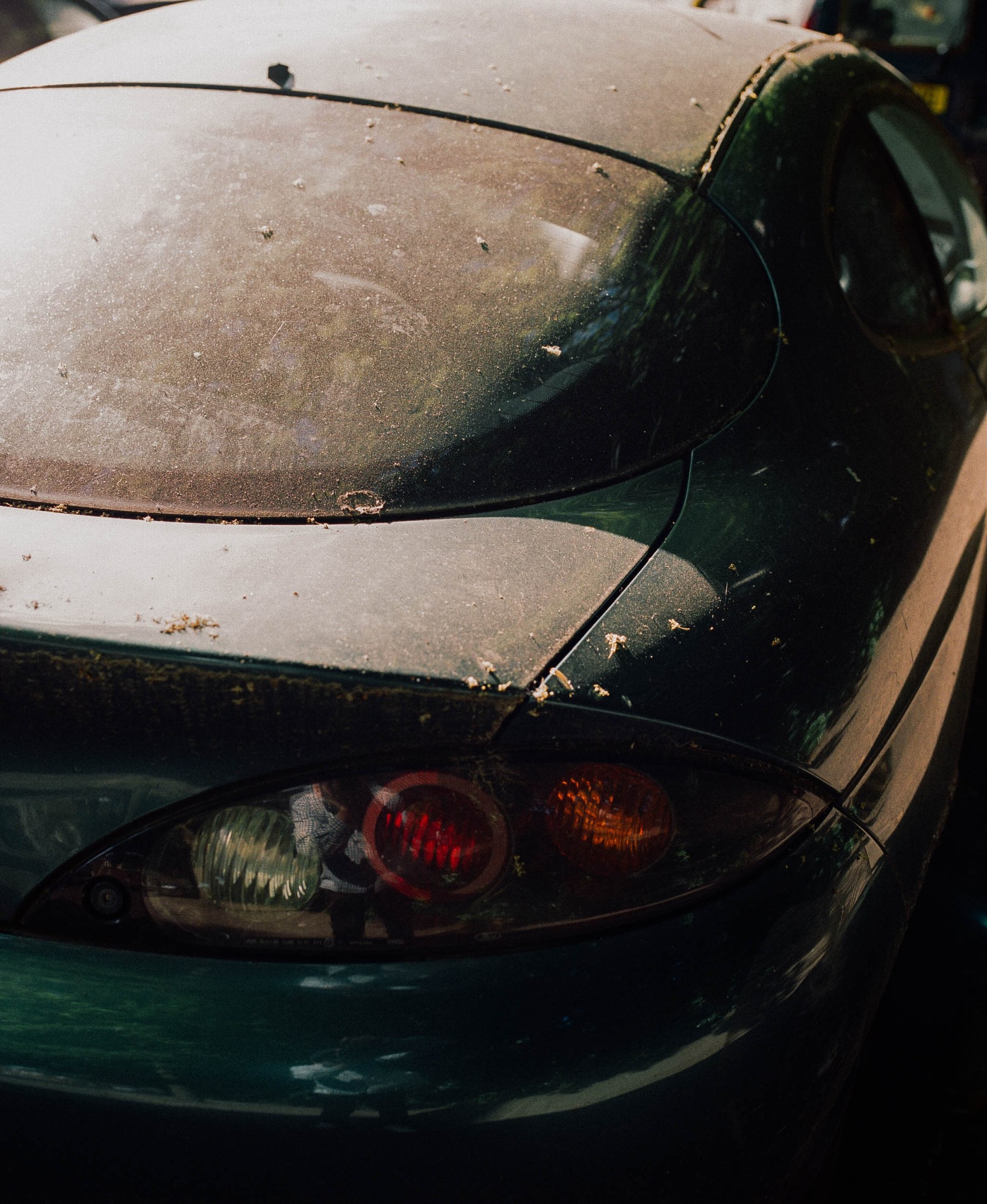 a dirty car