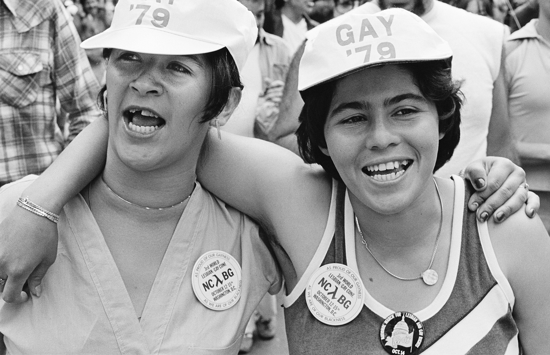 Maria and Tracy. New York Lesbian and Gay Pride March. June 24, 1979 © JEB from Eye to Eye Portraits of Lesbians published by Anthology Editions.jpg