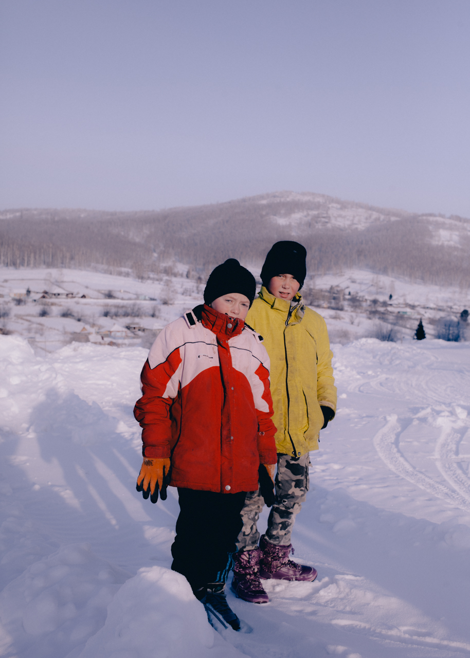 two children in the snow