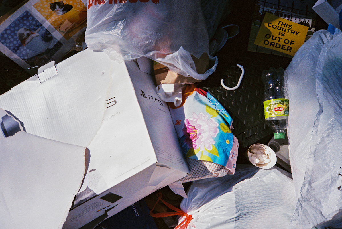 rubbish on the floor