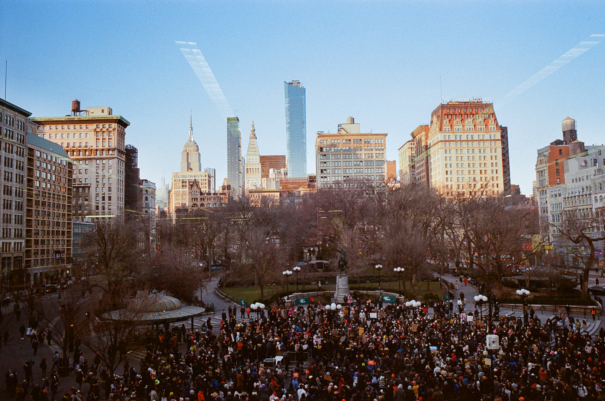 the crowd at union square for the asian peace vigil in new york