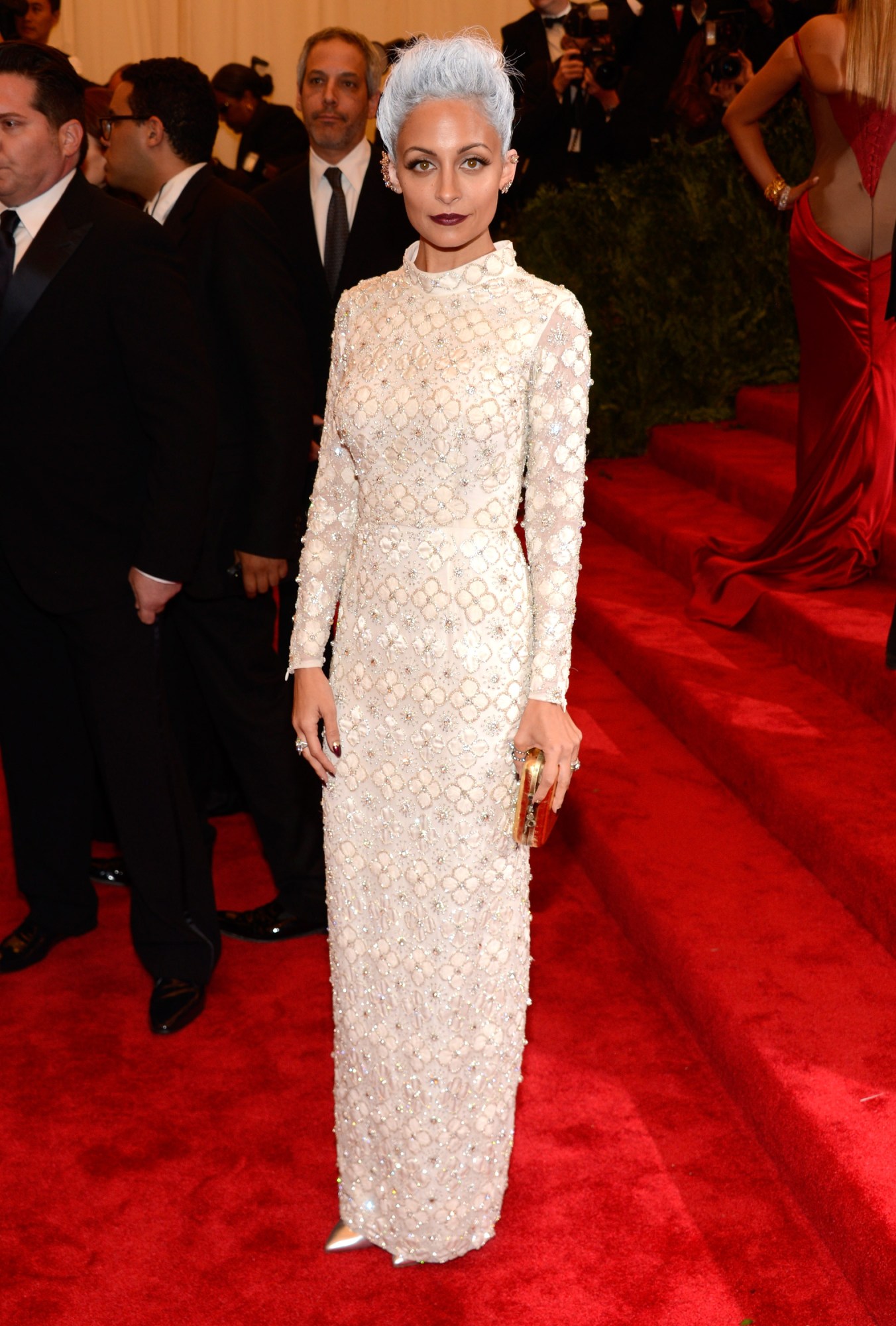 Nicole Richie wearing custom Topshop attends the Costume Institute Gala for the PUNK: Chaos to Couture exhibition at the Metropolitan Museum of Art on May 6, 2013 in New York City.