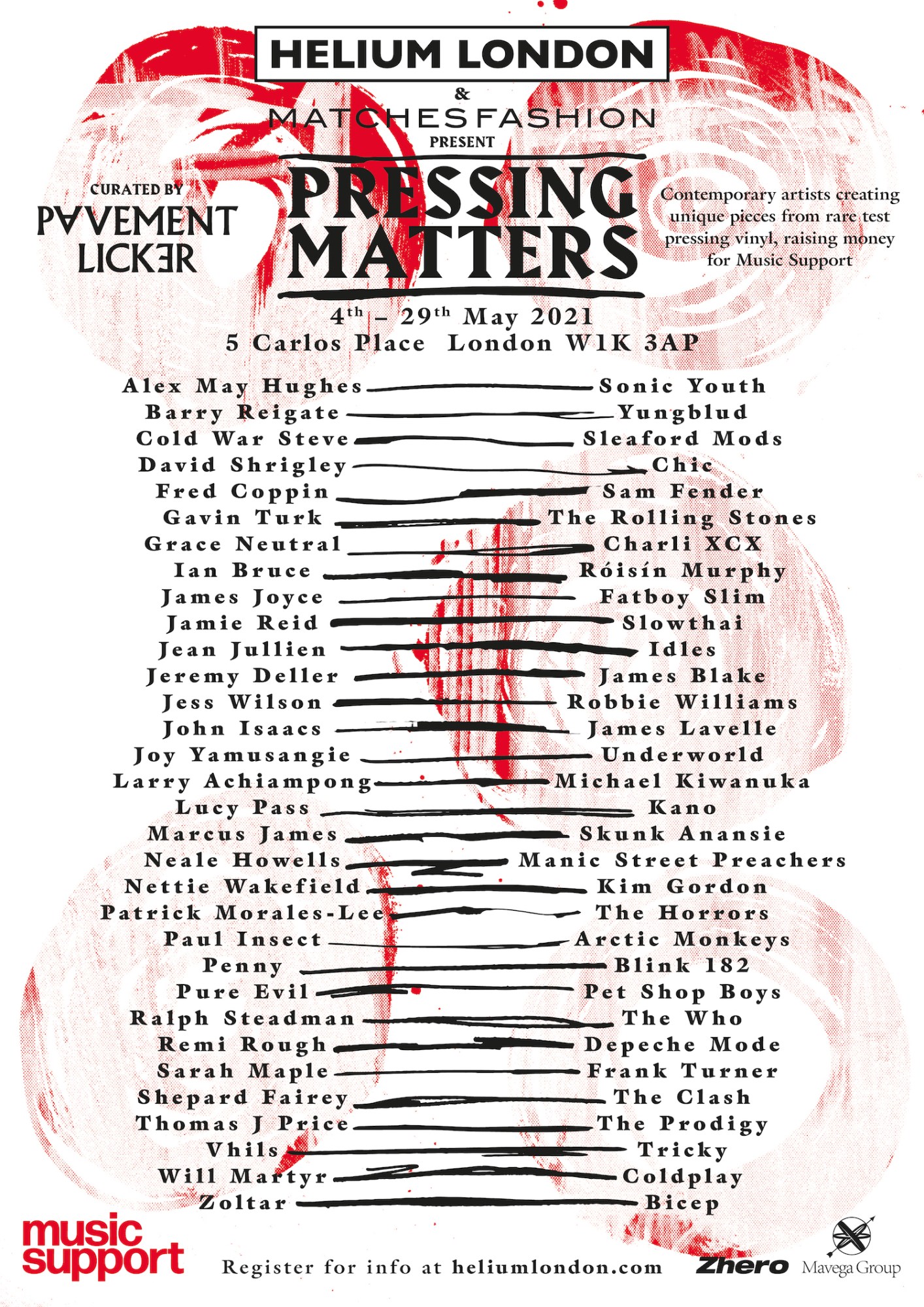 Poster for Pressing Matters charity exhibition at Matches